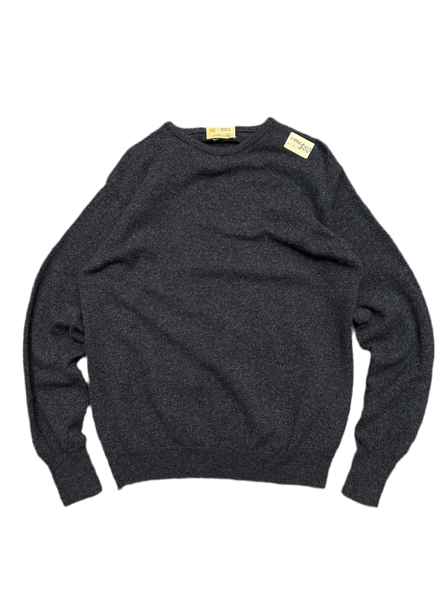 Marks and Spencer blue Lambswool knitted crewneck sweater Large