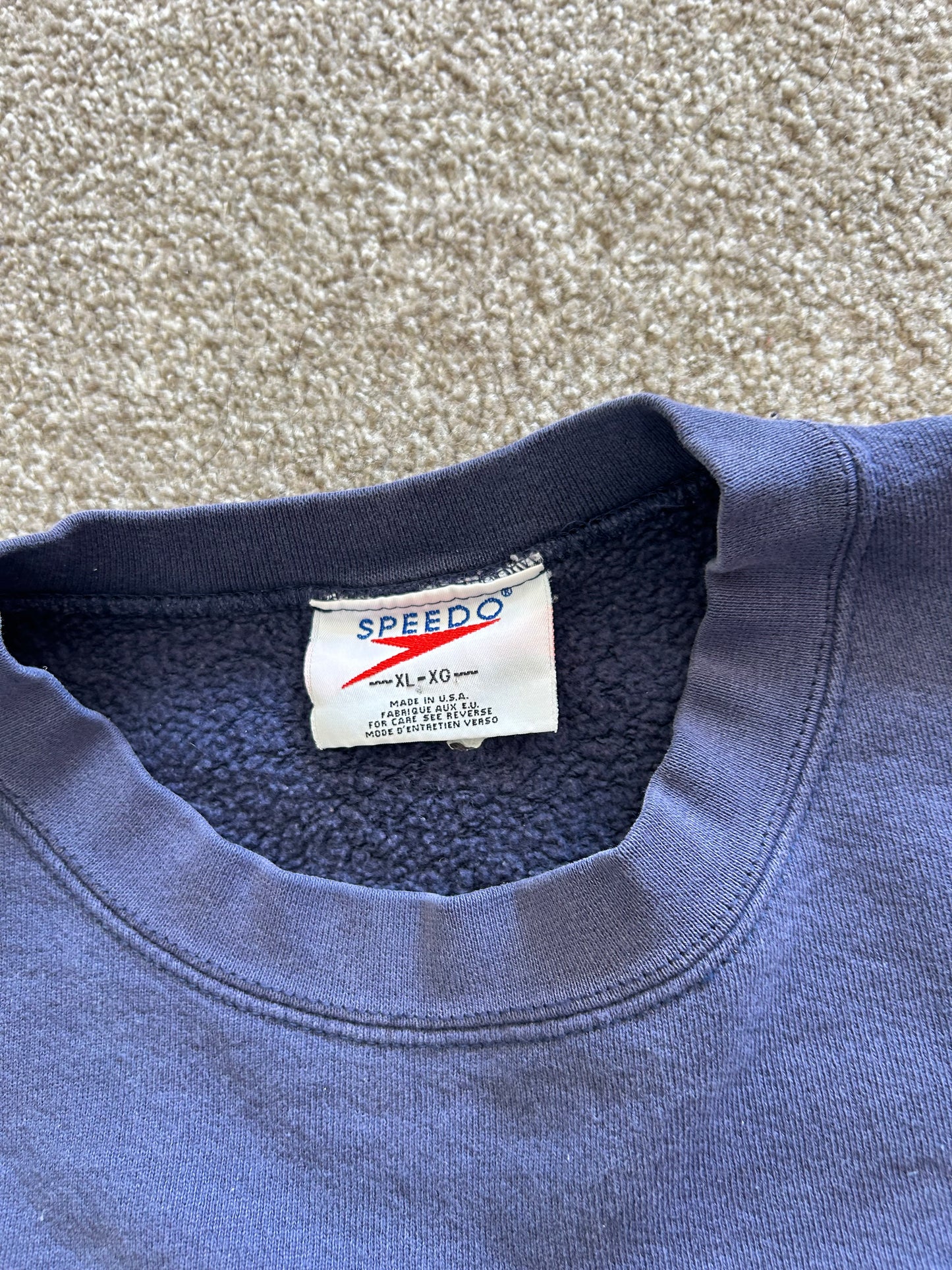 Vintage Speedo USA Sweater Navy Blue 2XL Made in USA