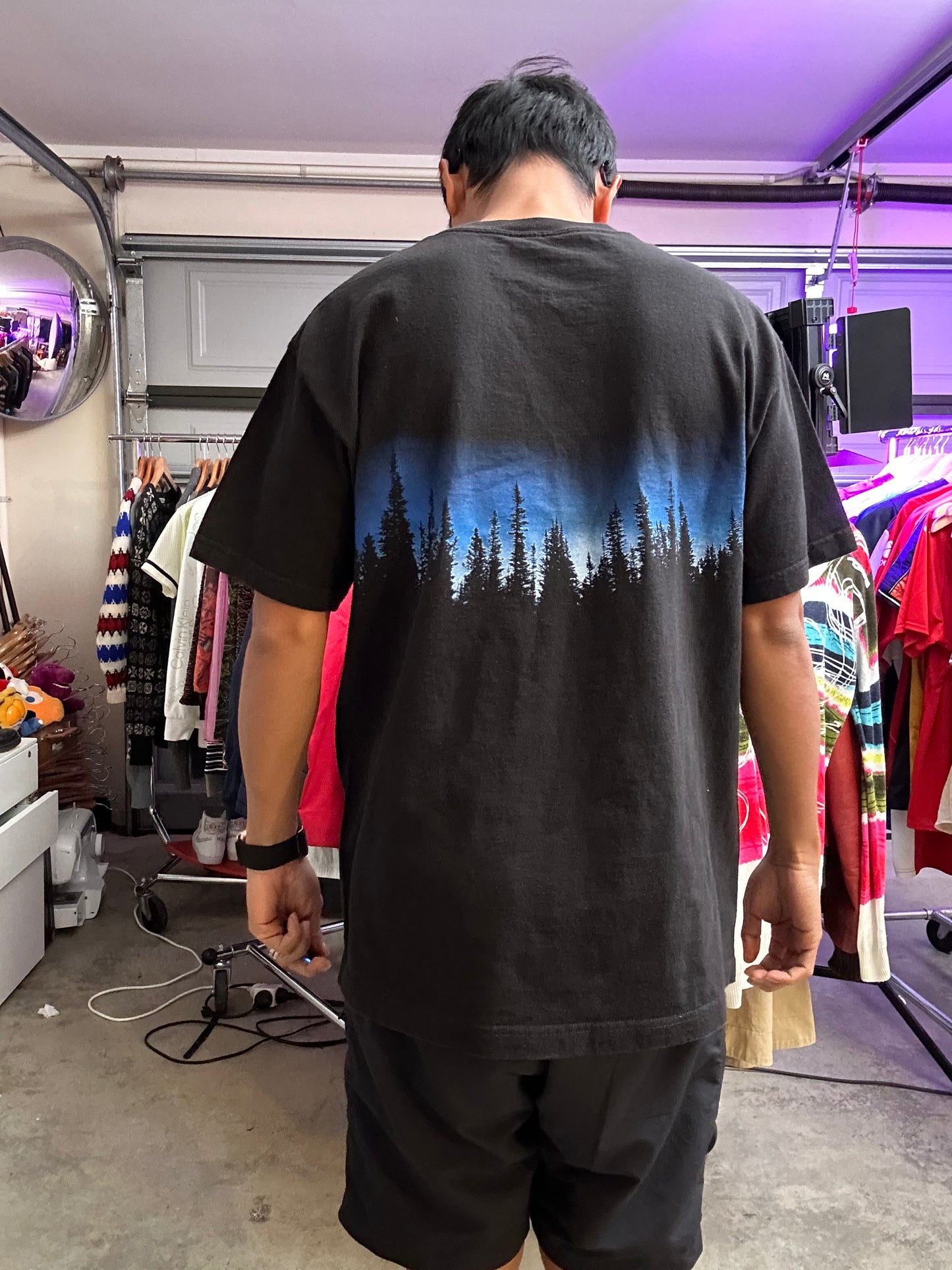 Pleasures Forest T-Shirt in black Large Has a Bleach Stain Left Shoulder
