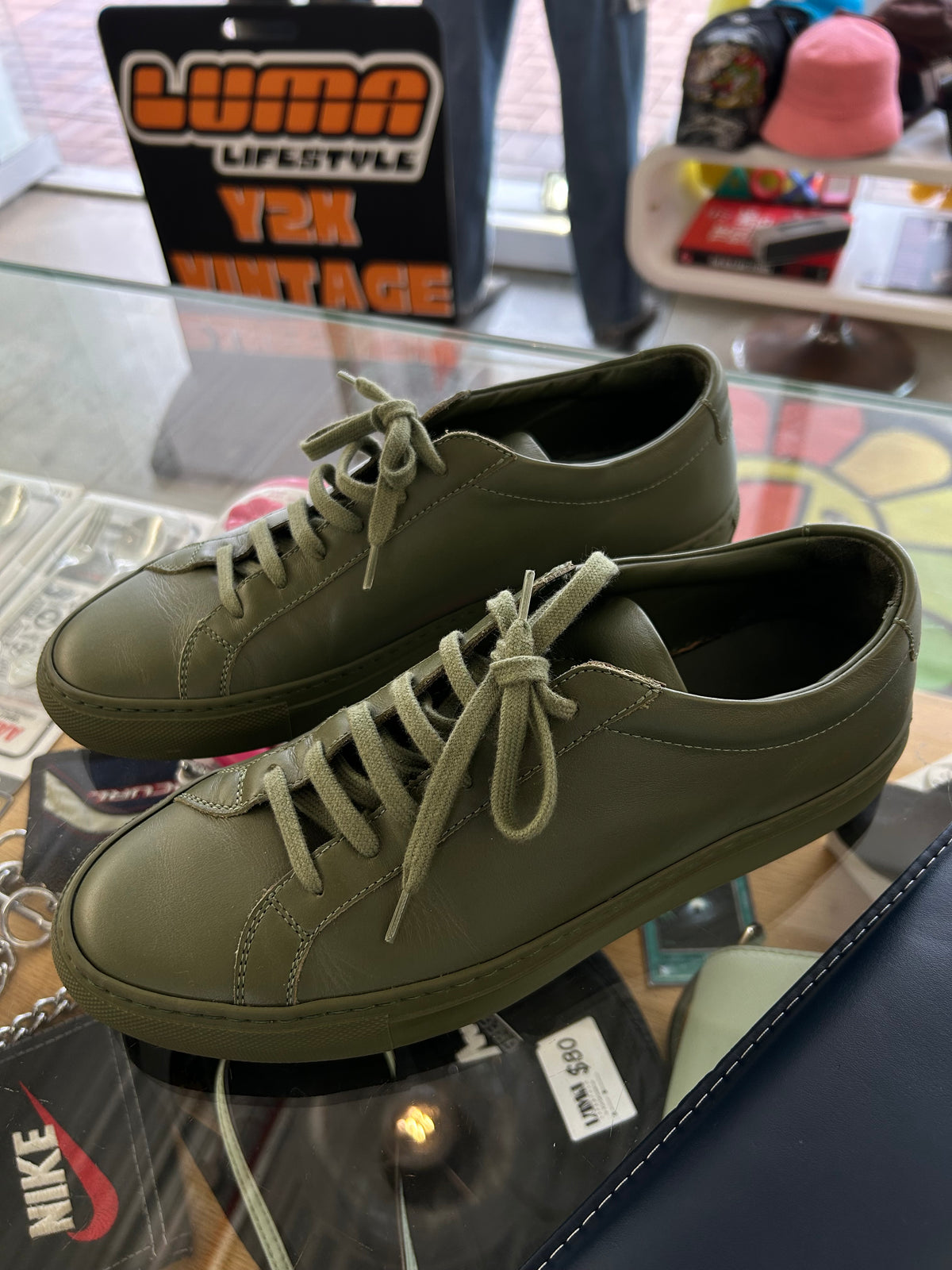 Common Projects - Original Achilles Leather Sneakers - Green size 39, 8 mens