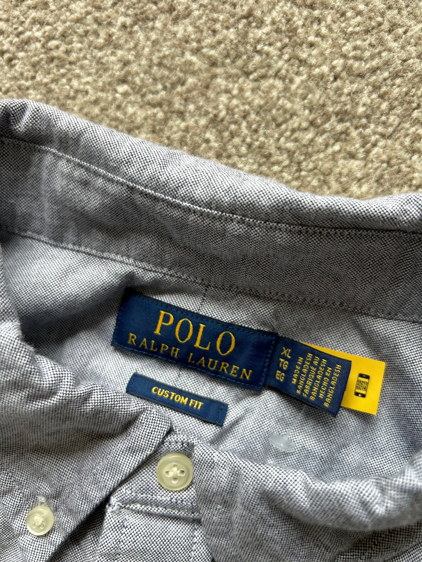 RL Polo Custom Fit LongSleeve Grey XL