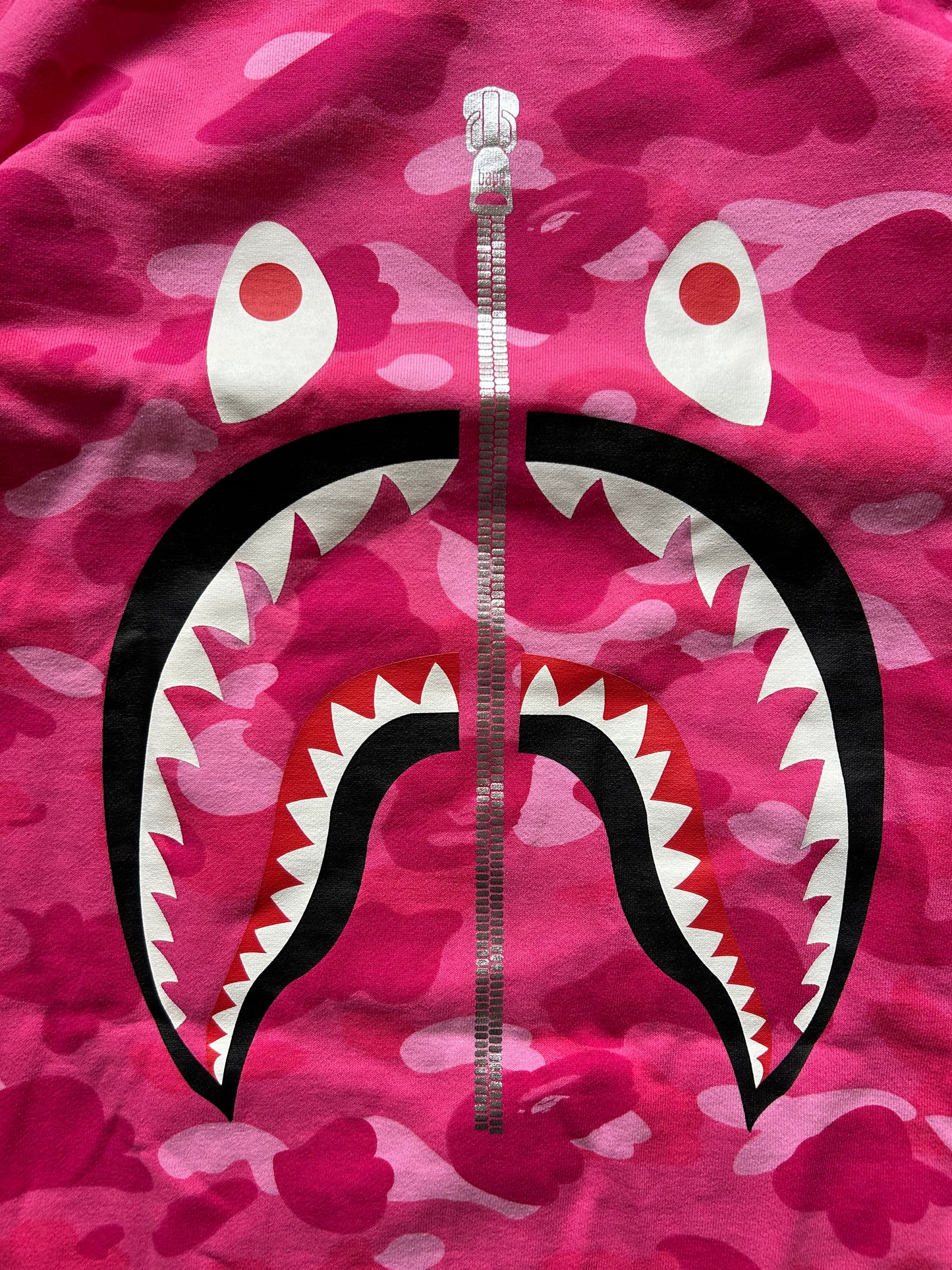 Bape Camo Shark Sweater Pink Sample! Made in Japan Large