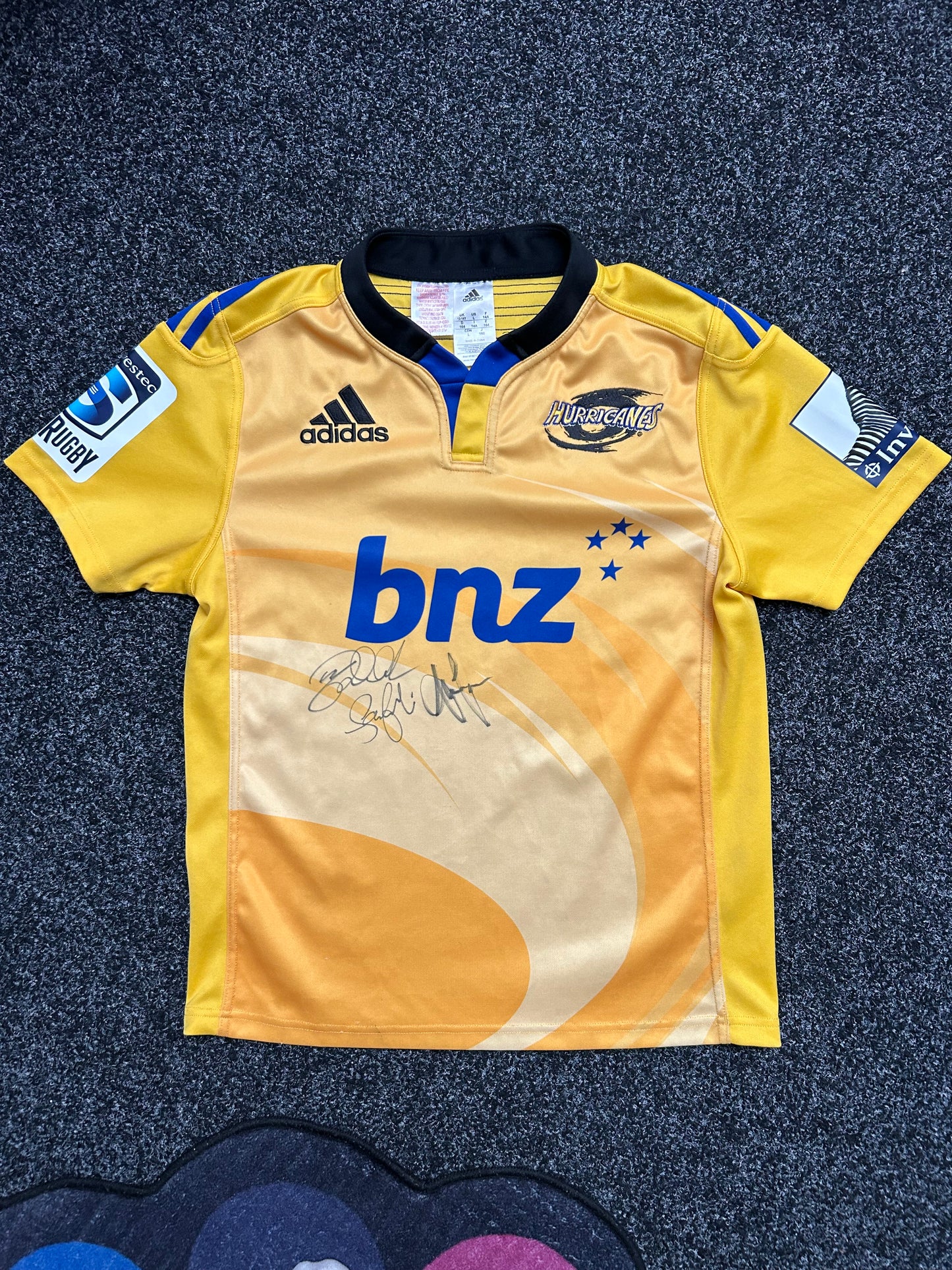 Wellington Hurricanes Super Rugby Home Shirt 2014 Adidas Large L Jersey Yellow