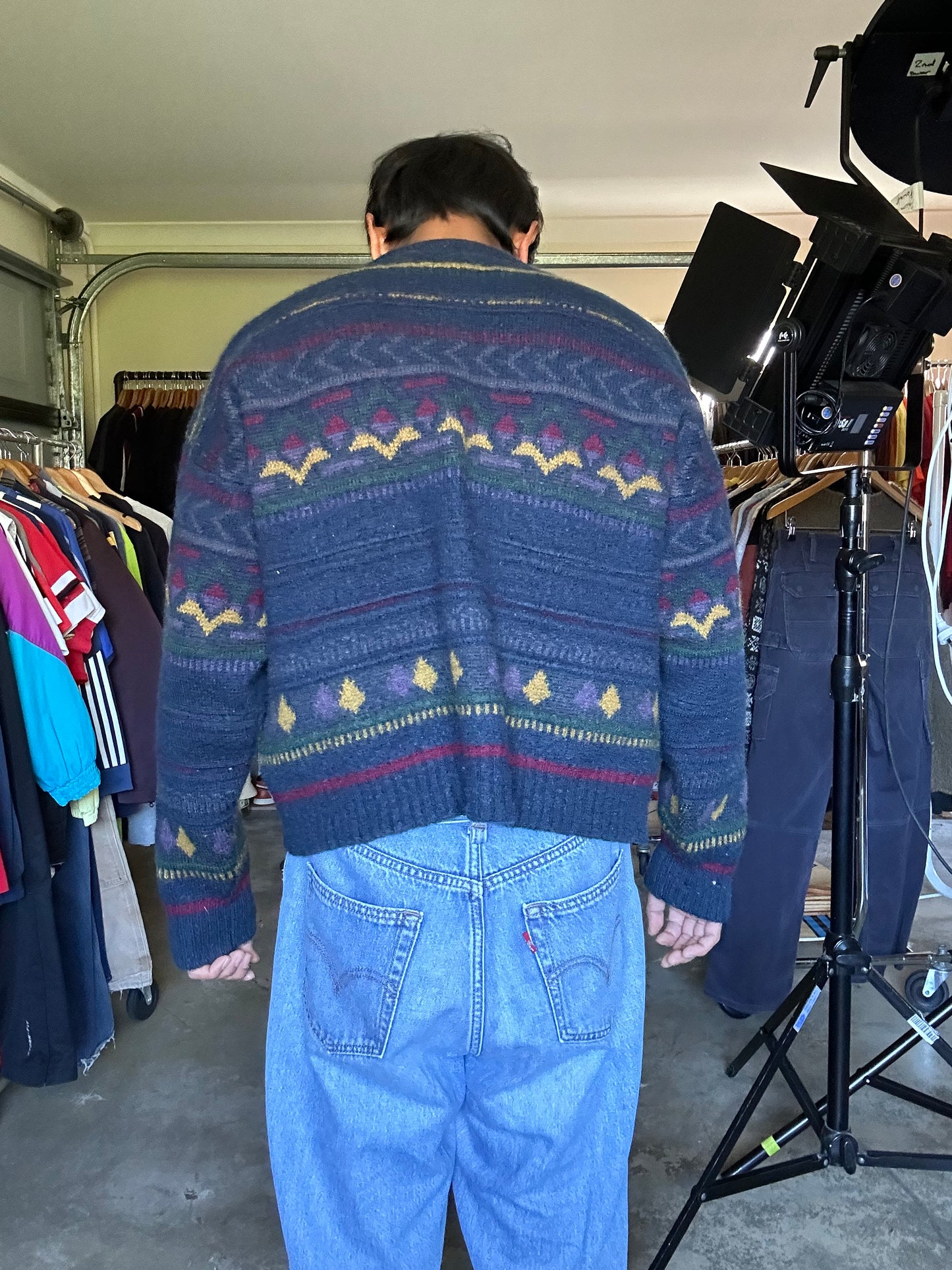 Lincoln vintage wool sweater XL Cropped Navy