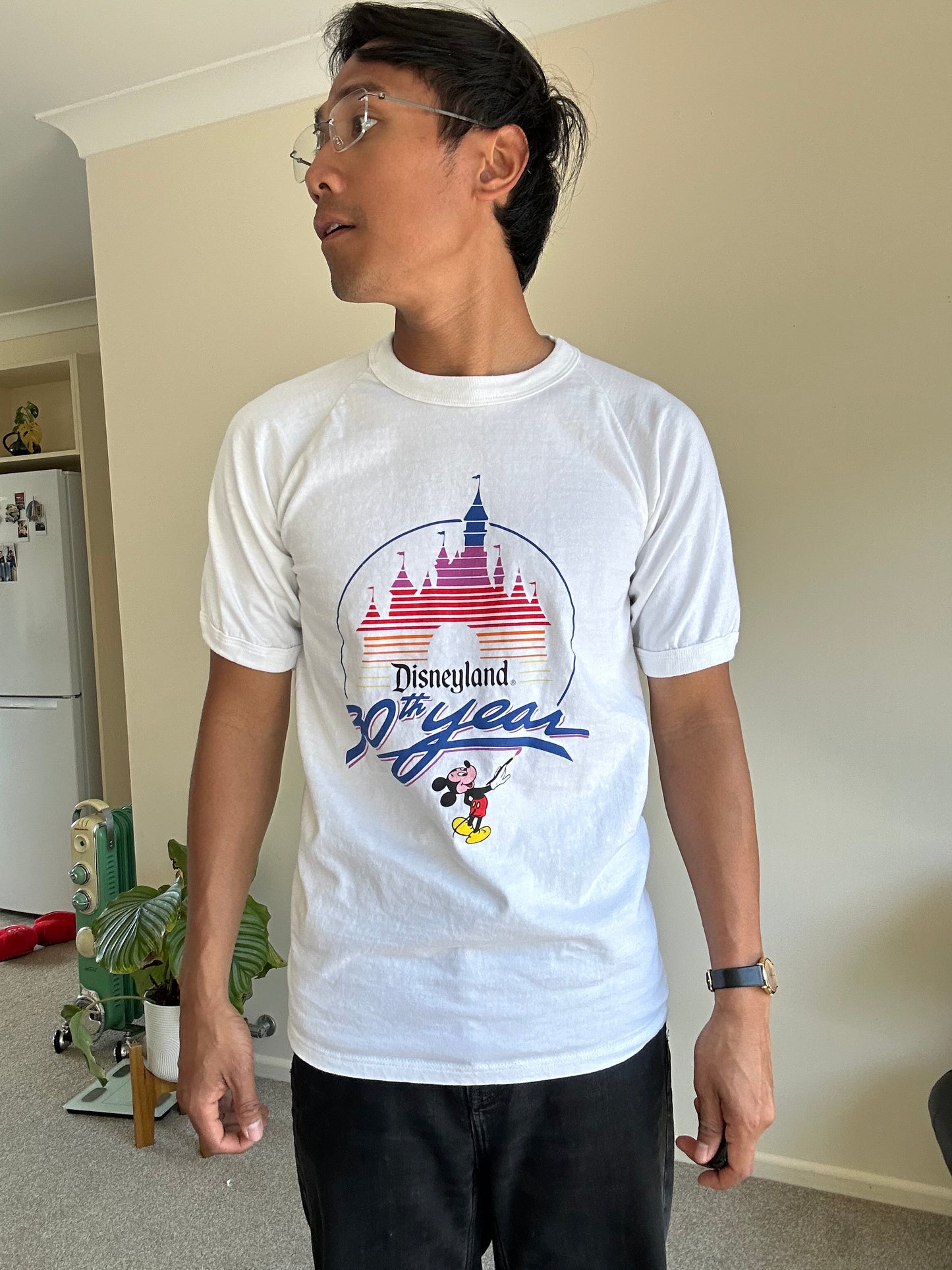 vintage 1985 Disneyland 30th Anniversary Mickey Mouse t-shirt White Small