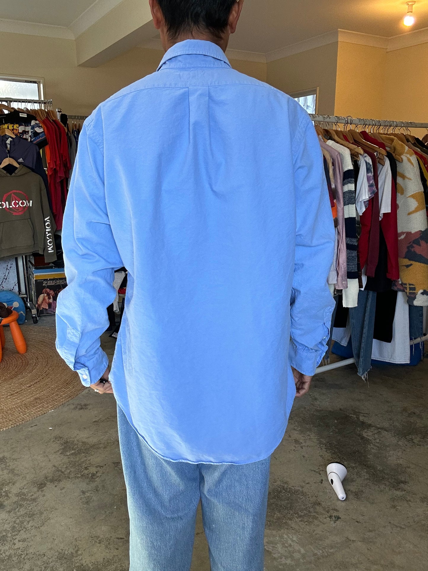 Vintage blue Polo Ralph Lauren Classic Fit Cotton Shirt Large
