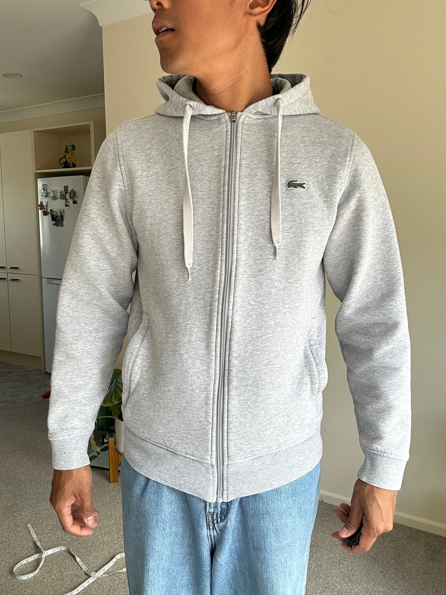 Lacoste Sport Full-Zip Hoodie Grey Small