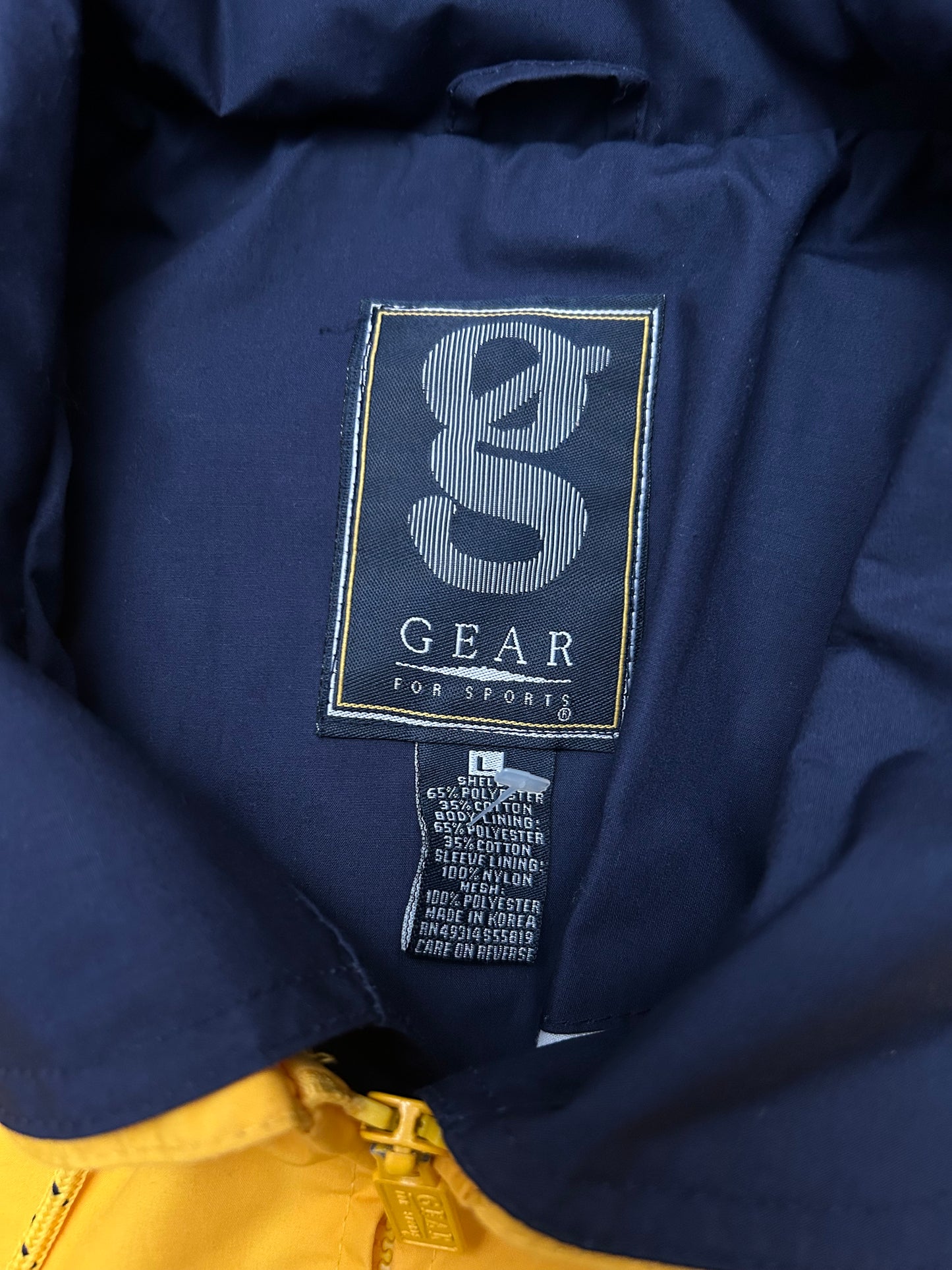 GEAR FOR SPORTS Rain Coat Jacket Yellow Large Vintage