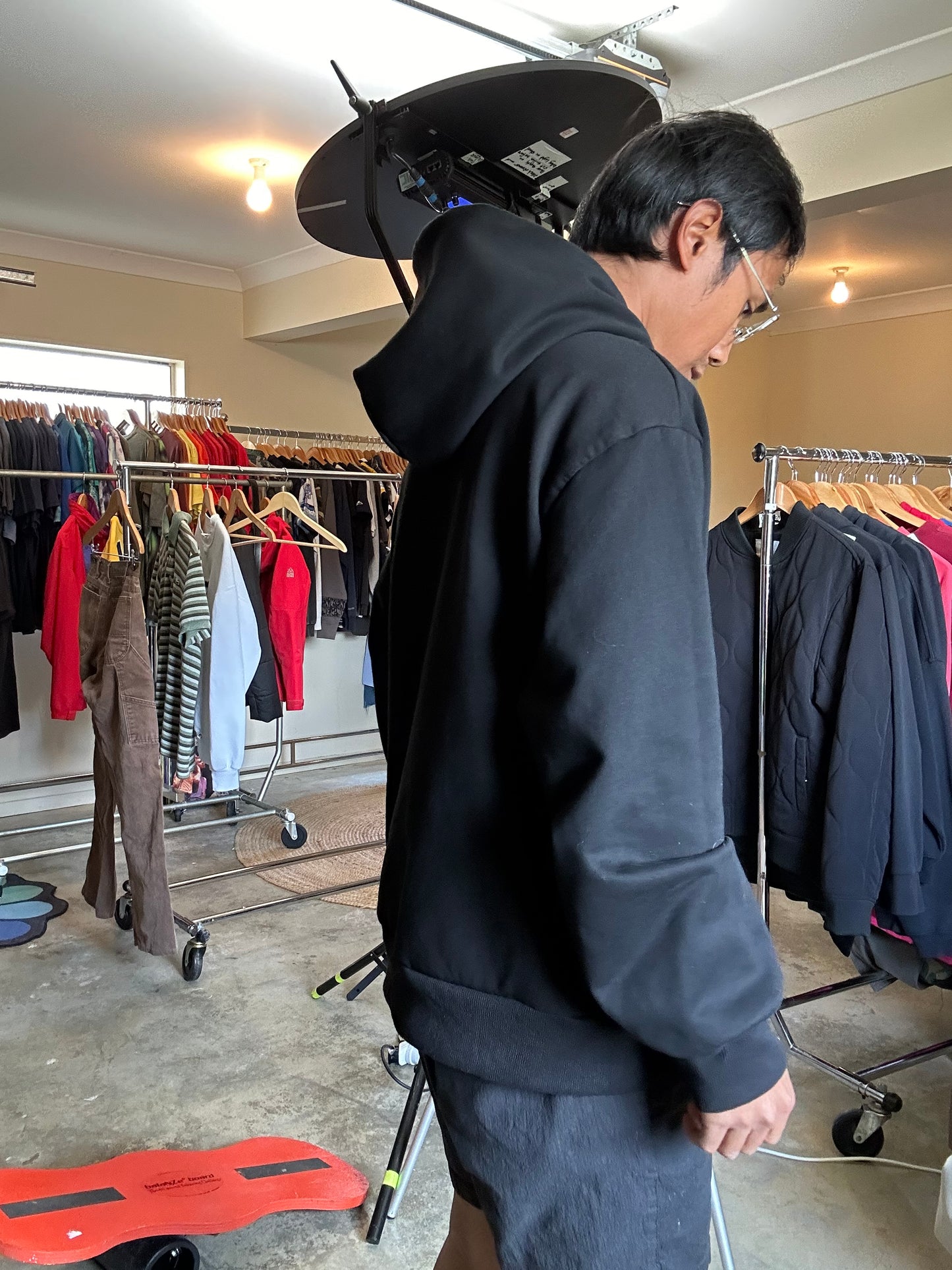 Sp5der OG Rhinestone Logo Hoodie in black XL