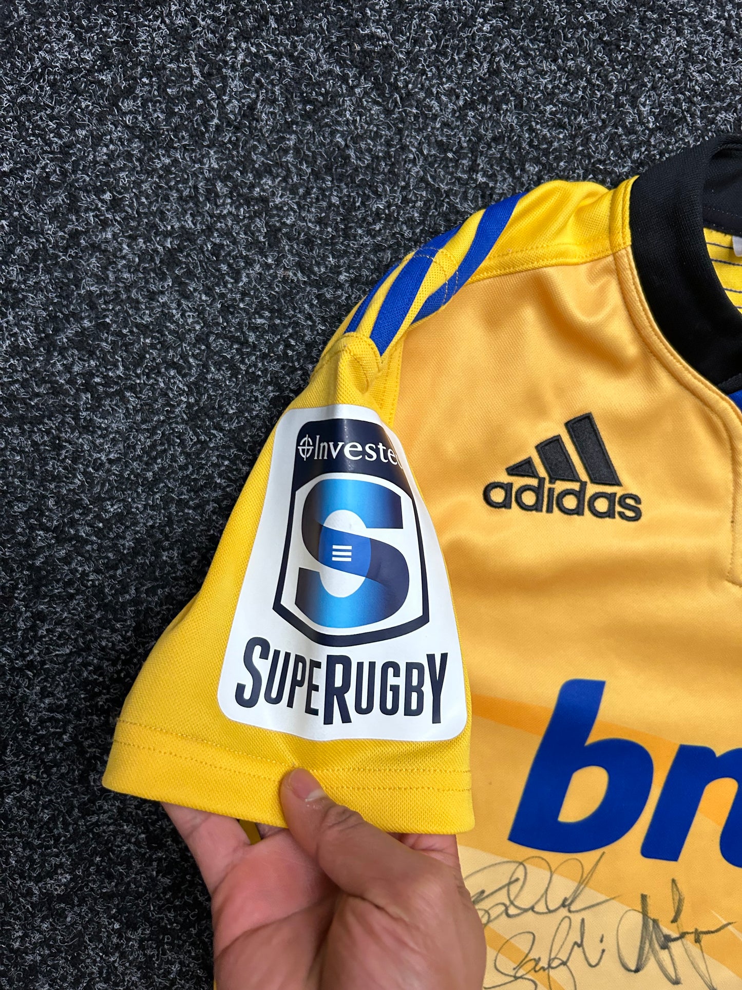 Wellington Hurricanes Super Rugby Home Shirt 2014 Adidas Large L Jersey Yellow