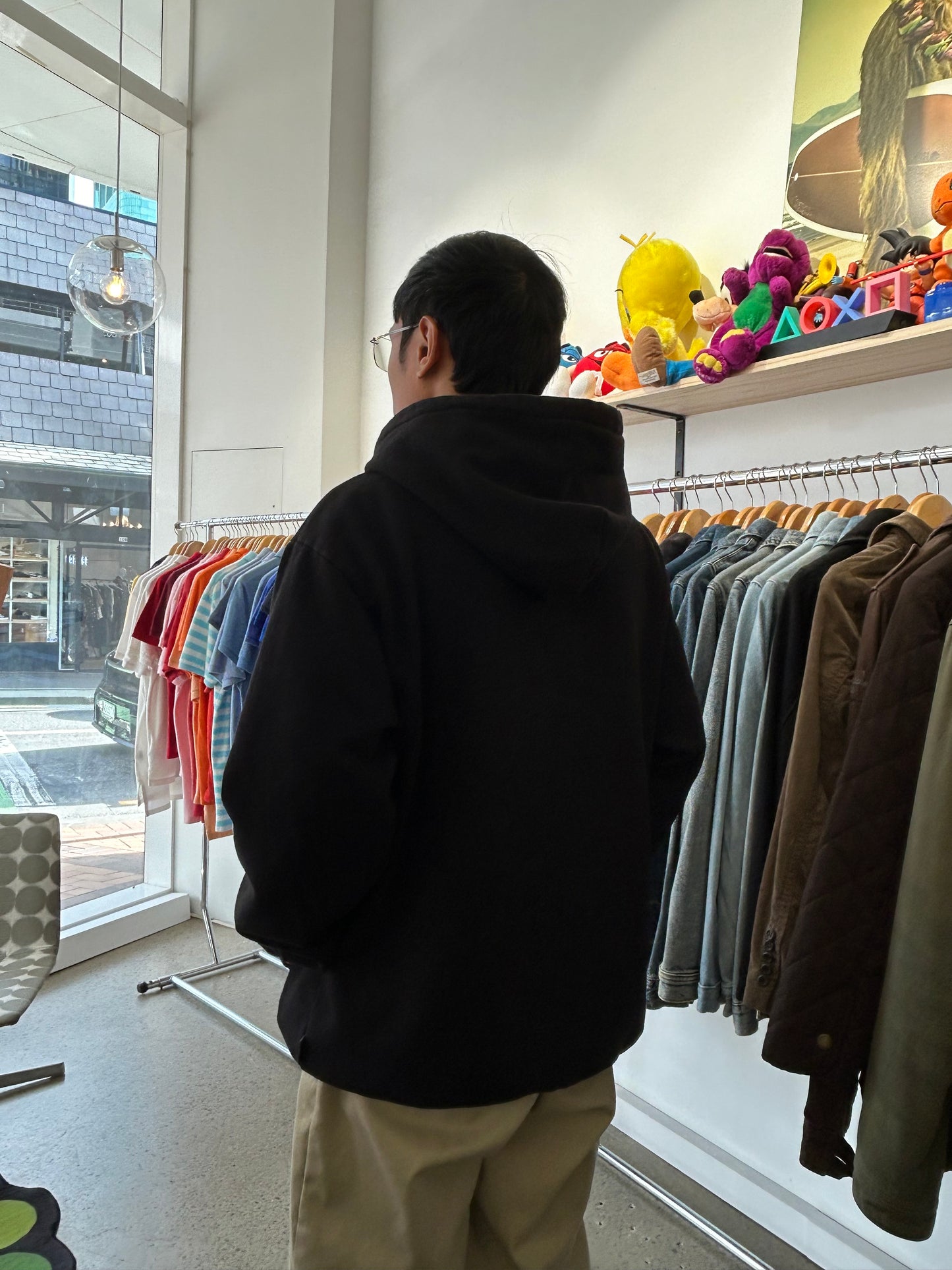 black Lower Billie hoodie featuring a tonal cursive logo on the chest.Large