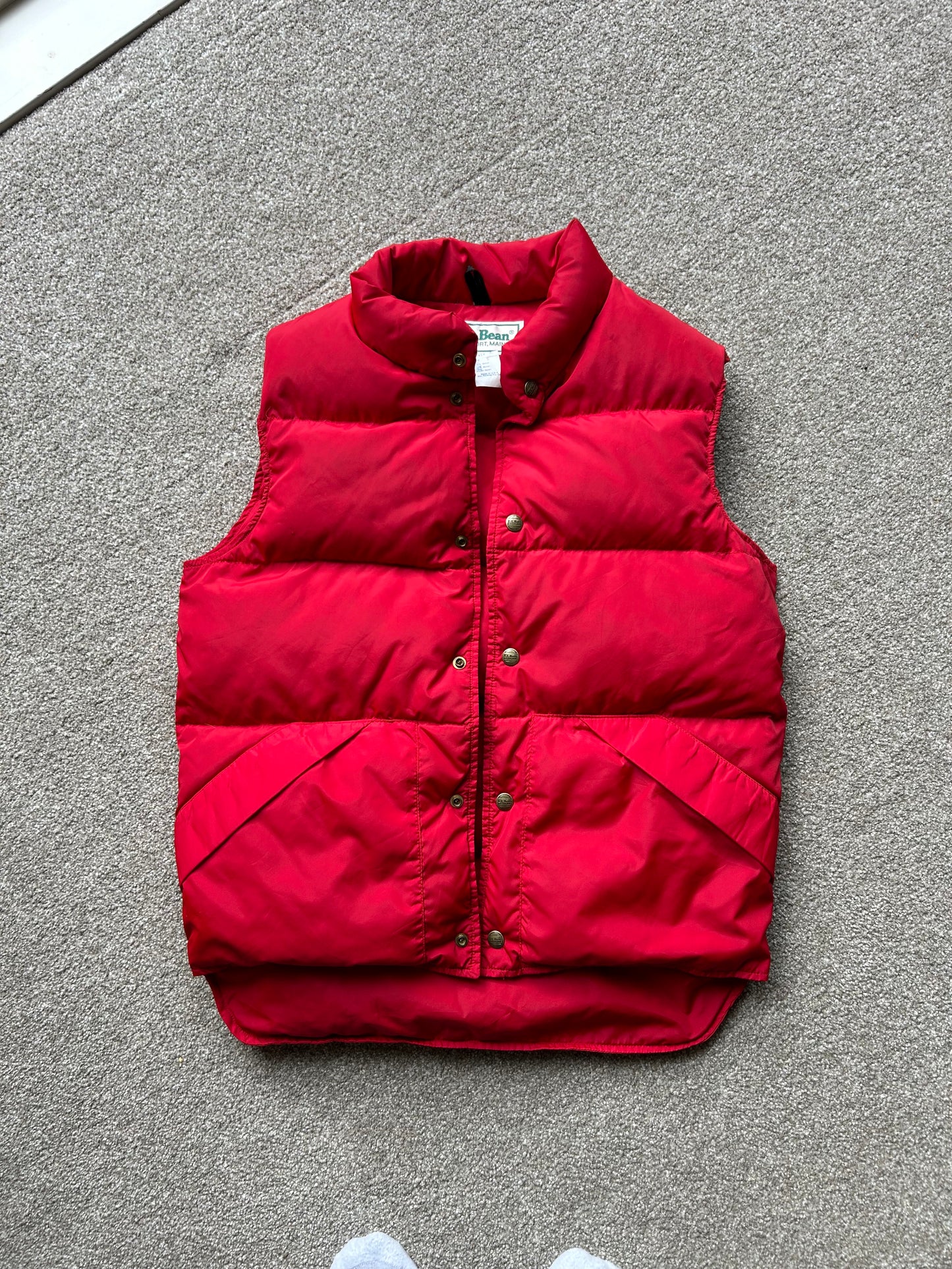 Vintage LL Bean Down Vest Red Small Made in USA
