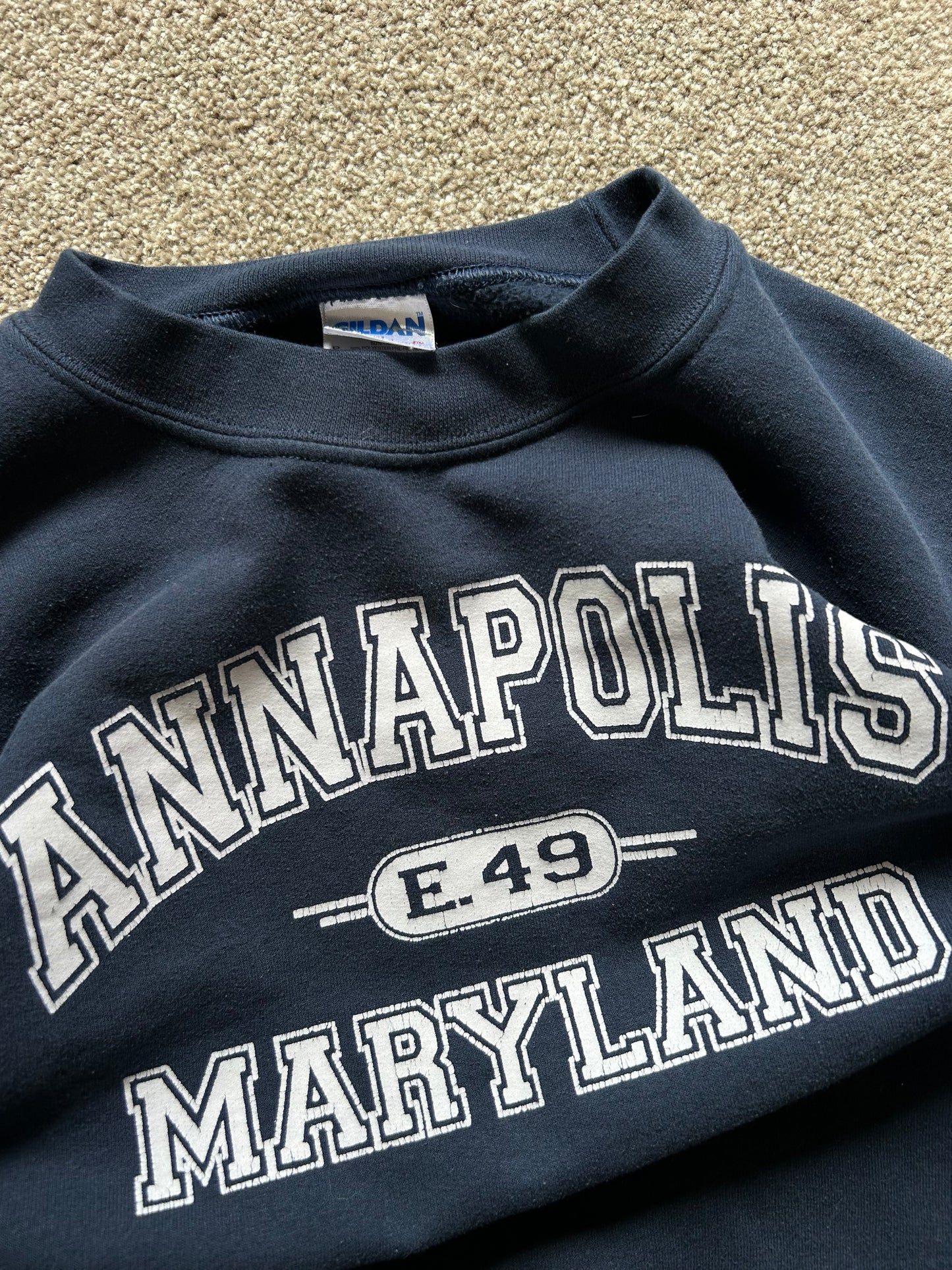 Annapolis Maryland Sweatshirt Jumper Gildan Tag Small Navy Blue