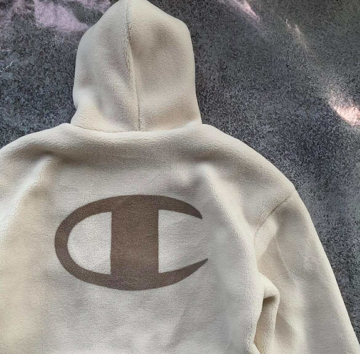 Champion Cream Fleece Jacket Large