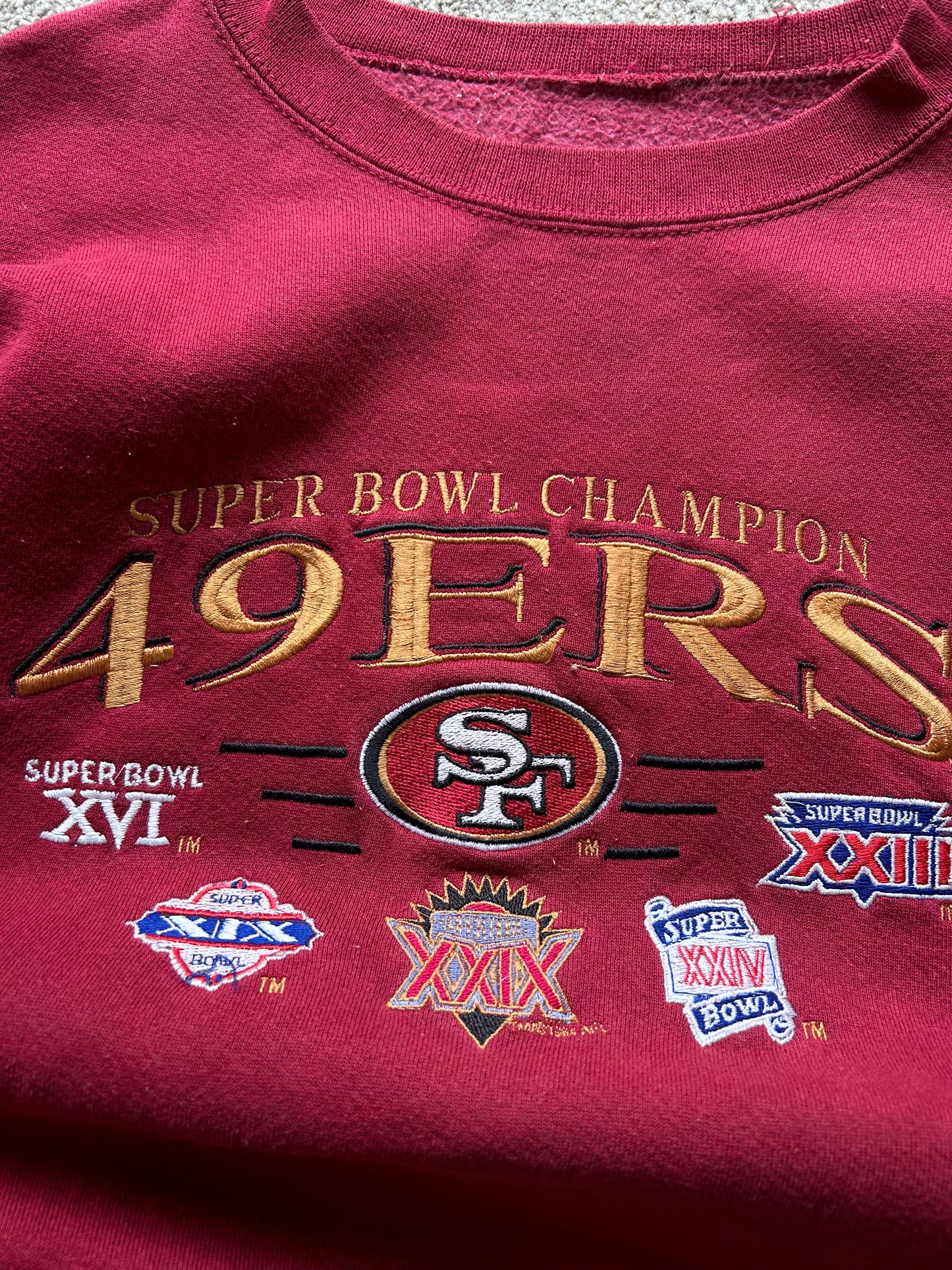 Vintage San Francisco 49ers 2XL Maroon Sweater Embroid