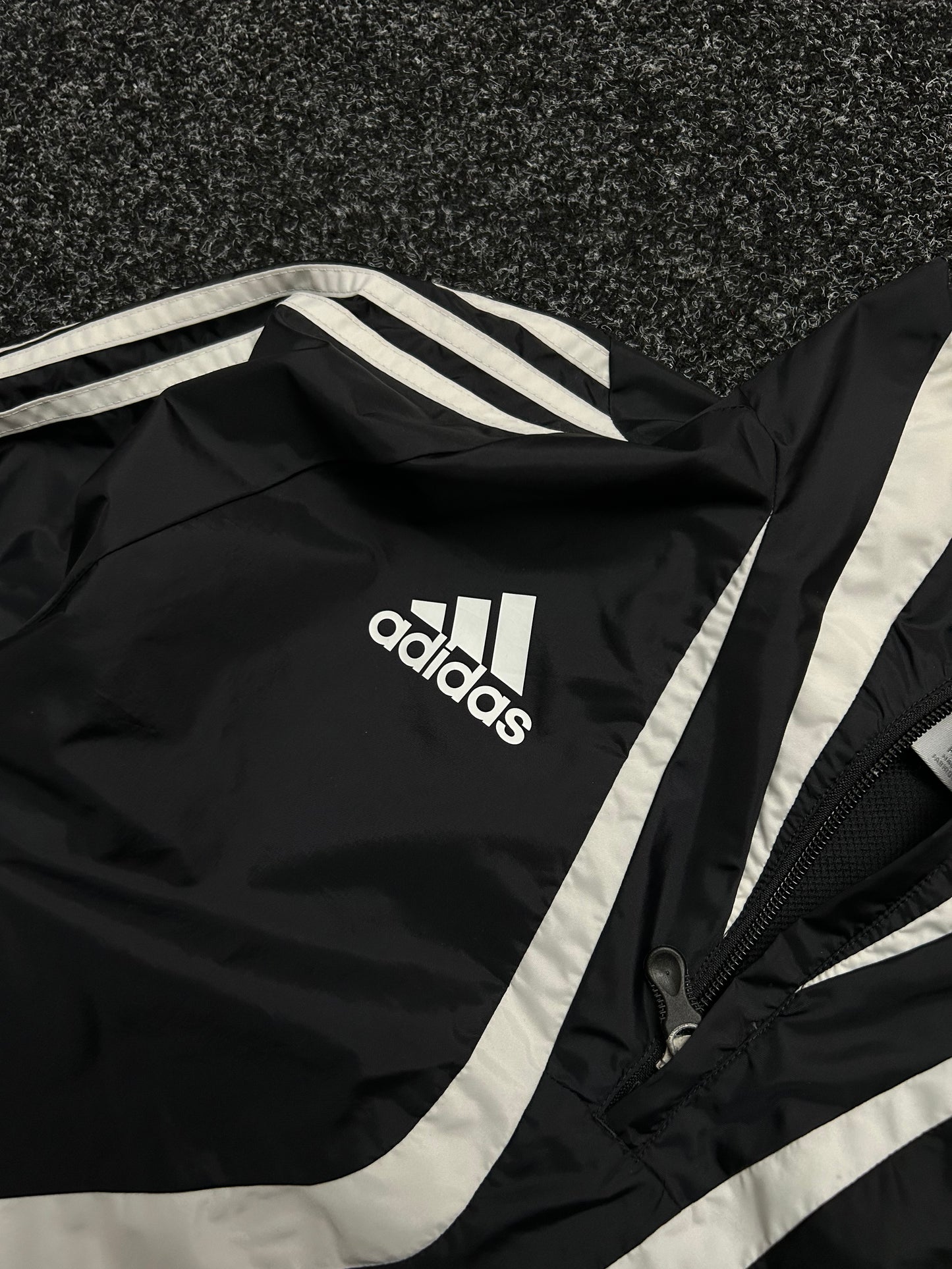 Adidas Men's Windbreaker Activewear Black Quarter Zip Jacket Size Medium
