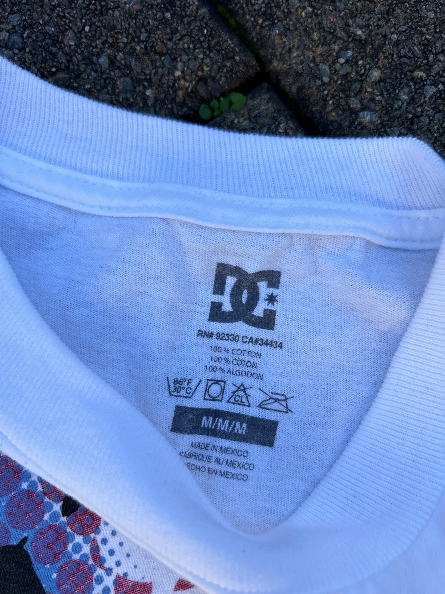 Y2K DC Skateboarding Tee White Medium Beefy Neckline