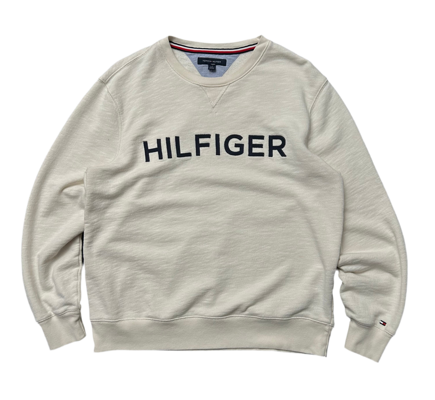 HILFIGER CREW NECK JUMPER Large Cream