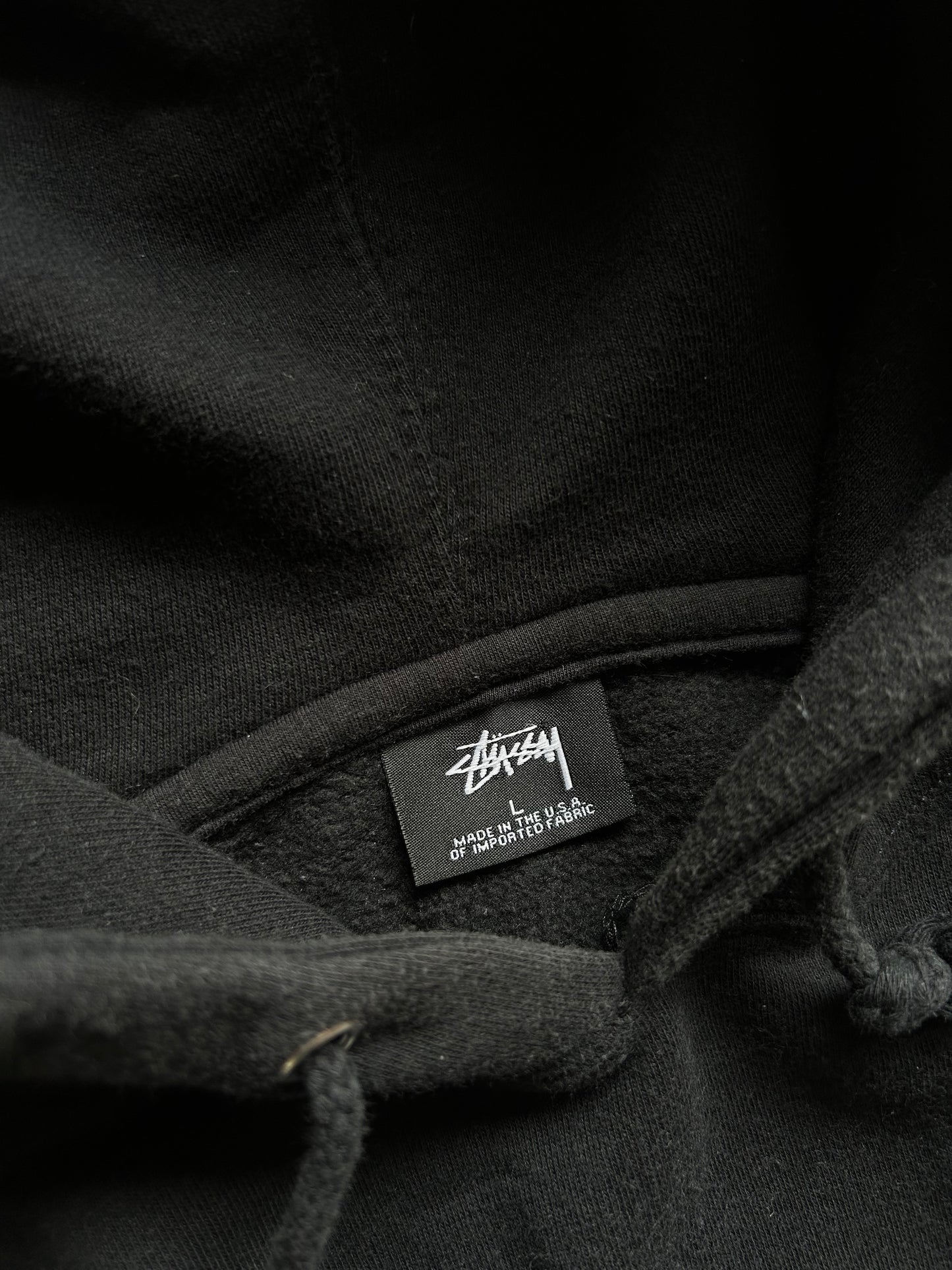 Vintage Stussy Hoodie Made in USA Black Large 9/10 Condition