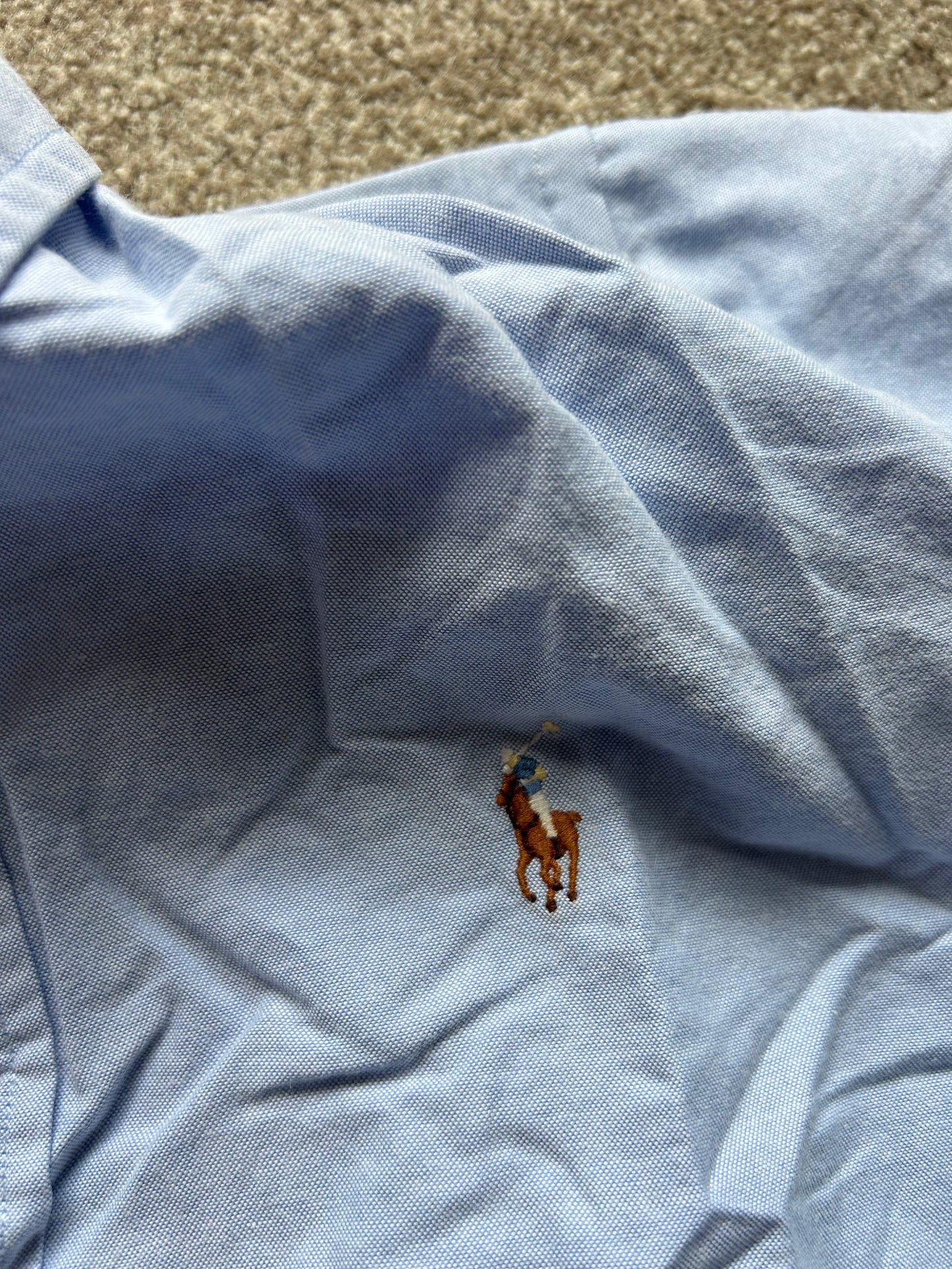 RL Polo Ralph Lauren Blue Medium Slimfit Oxford