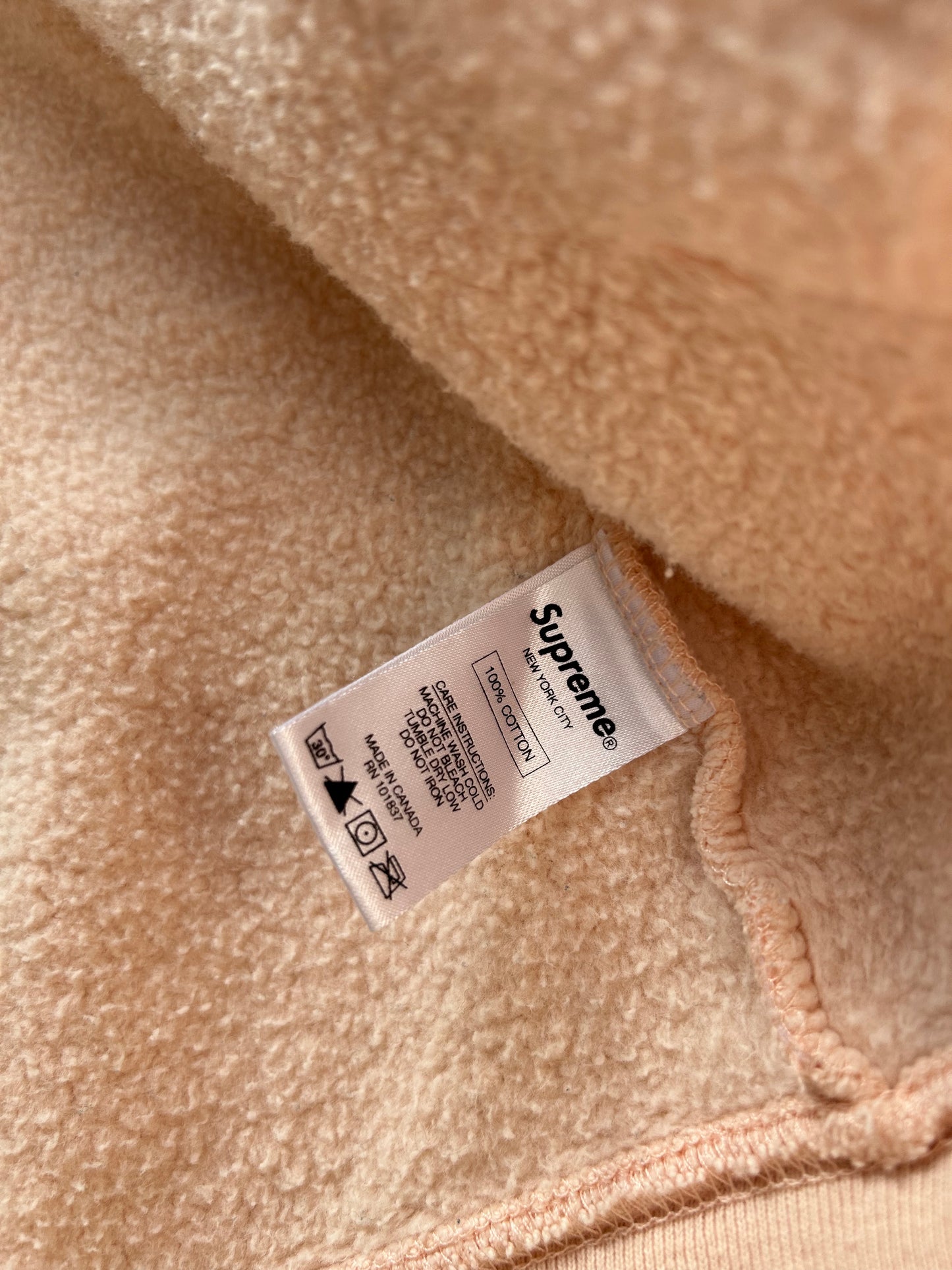 Supreme Split Hood Zip Up Sweat Peach Medium