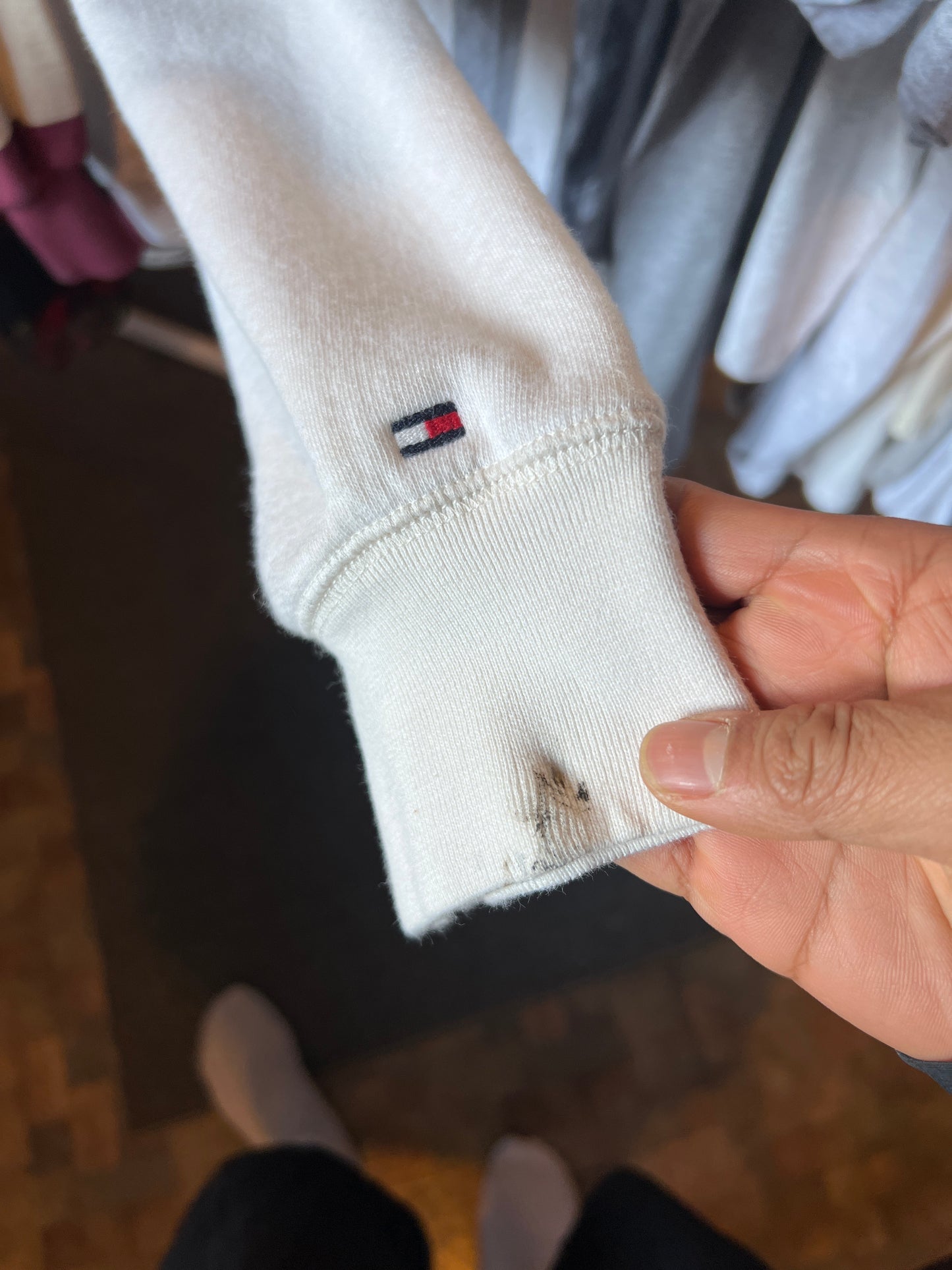 HILFIGER CREW NECK JUMPER Large Cream