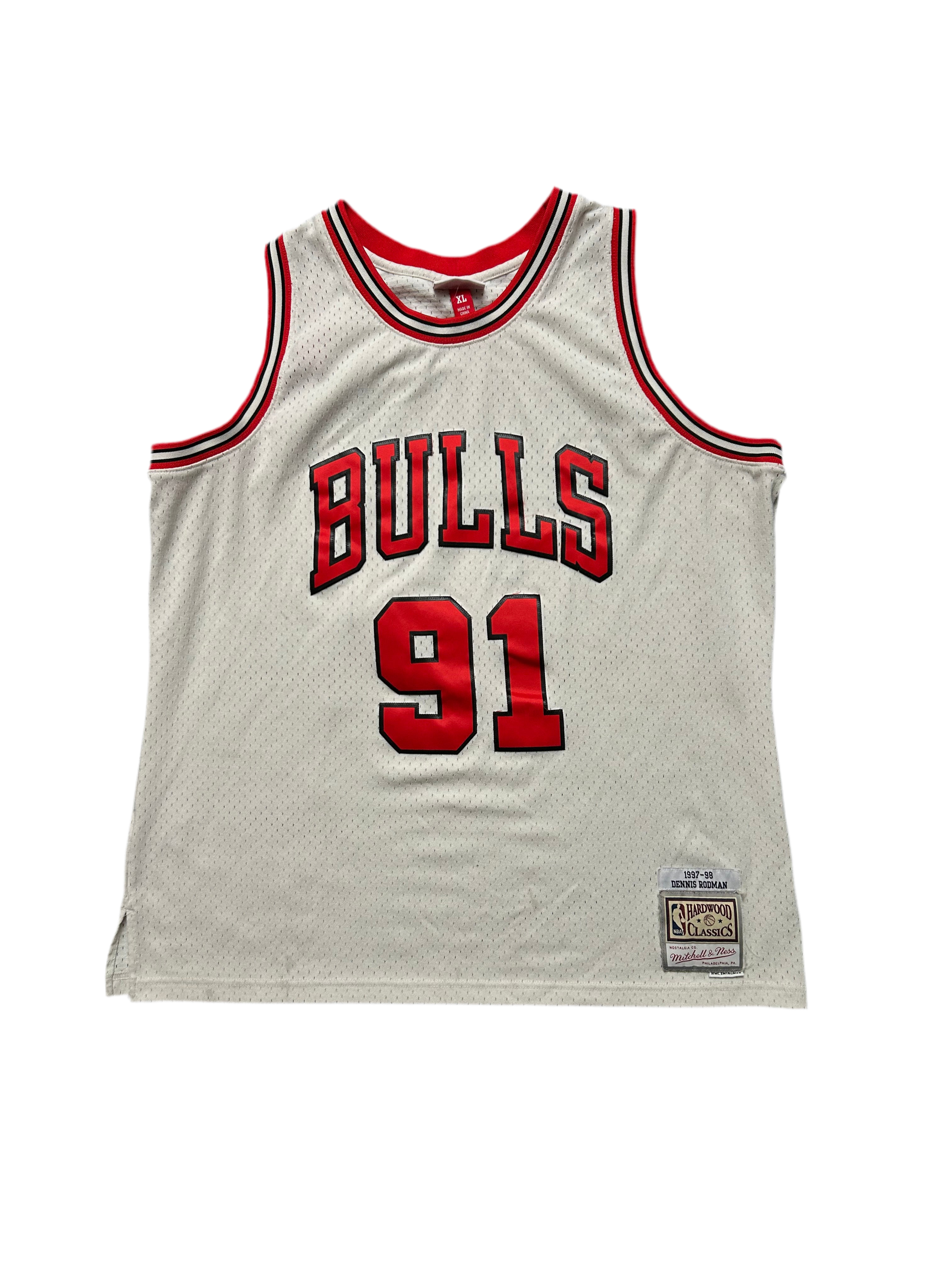 【予約中！】 Chicago NBA Ness & Mitchell Bulls Swingman Road 97-98 Rodman ウェア