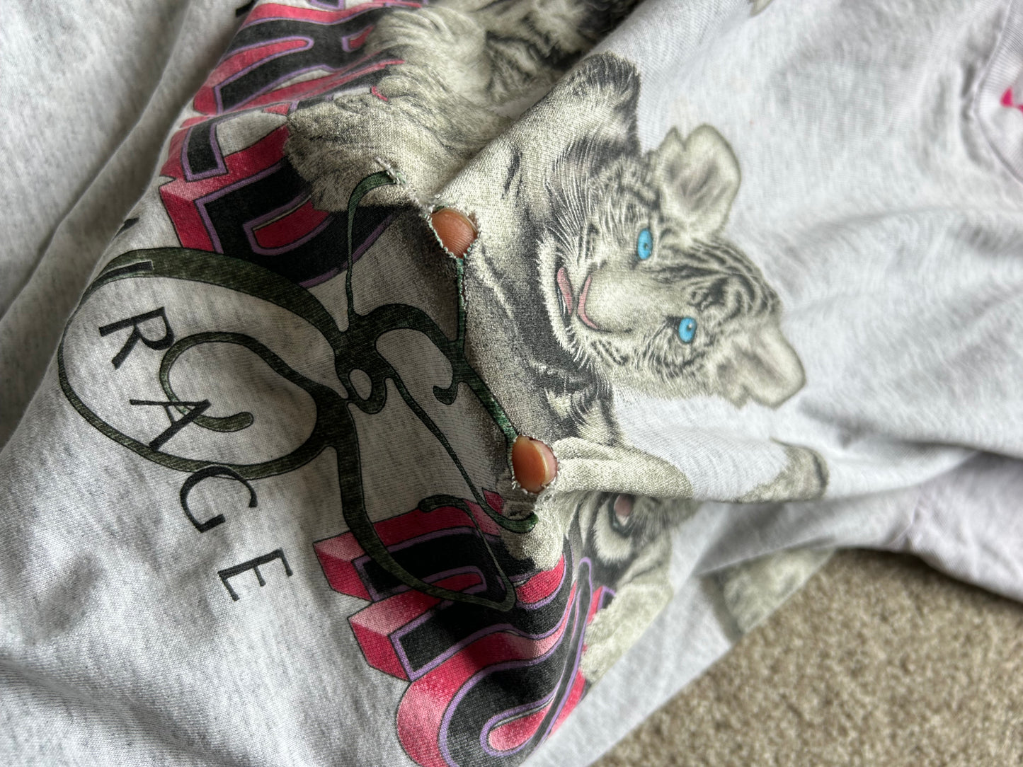 Siegfried and Roy Vintage VTG Grey Layered T Shirt Large 1993