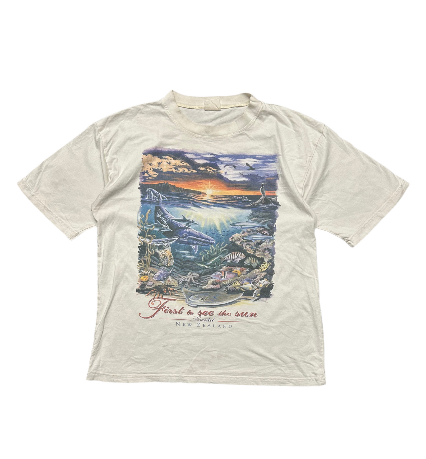 Vintage New Zealand Ocean Tee Large White