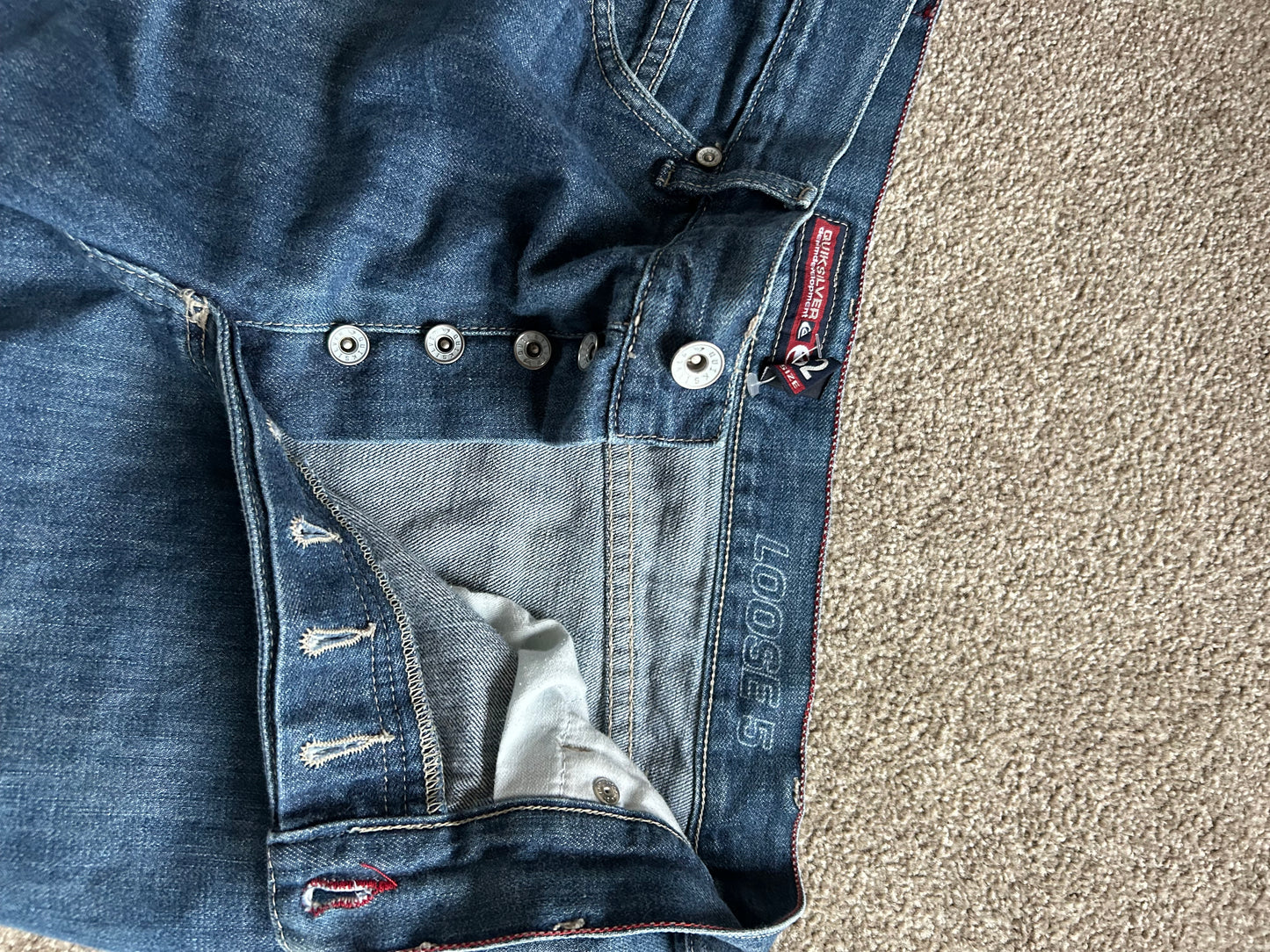 Vintage Quiksilver Baggy Fit Jeans Men's size 34 Loose 5 Denim