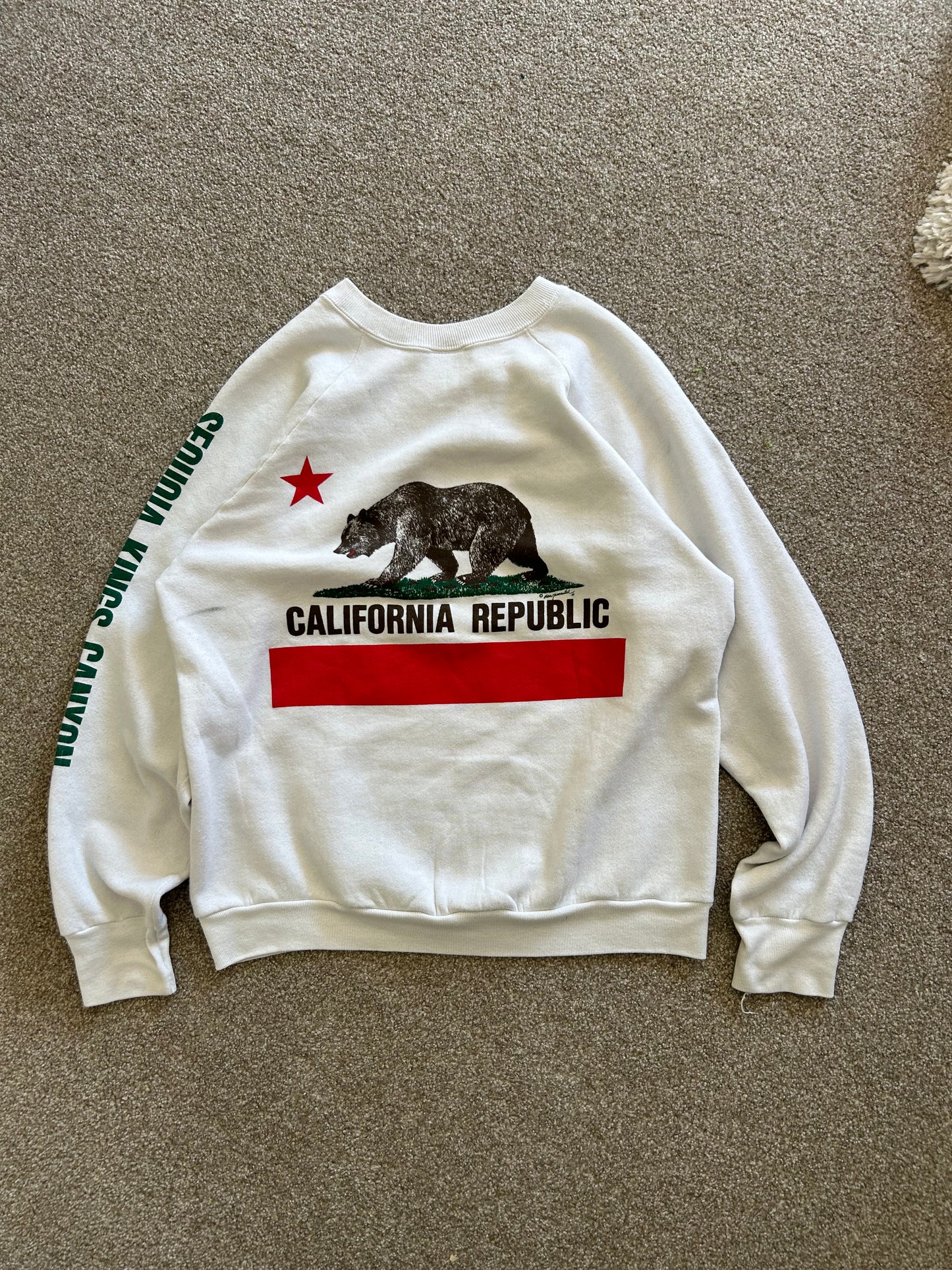Vintage California Republic Sweater 1997 White Large