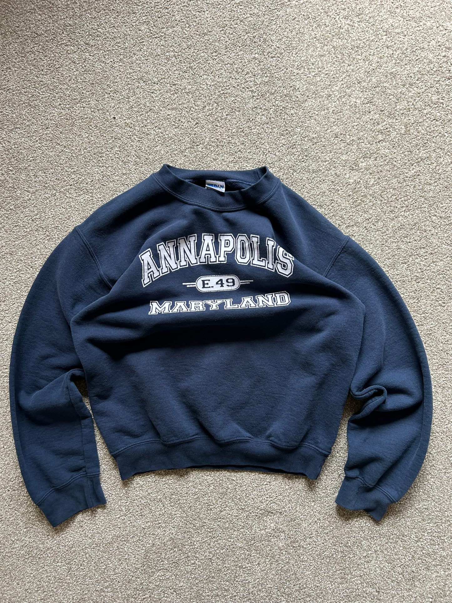 Annapolis Maryland Sweatshirt Jumper Gildan Tag Small Navy Blue