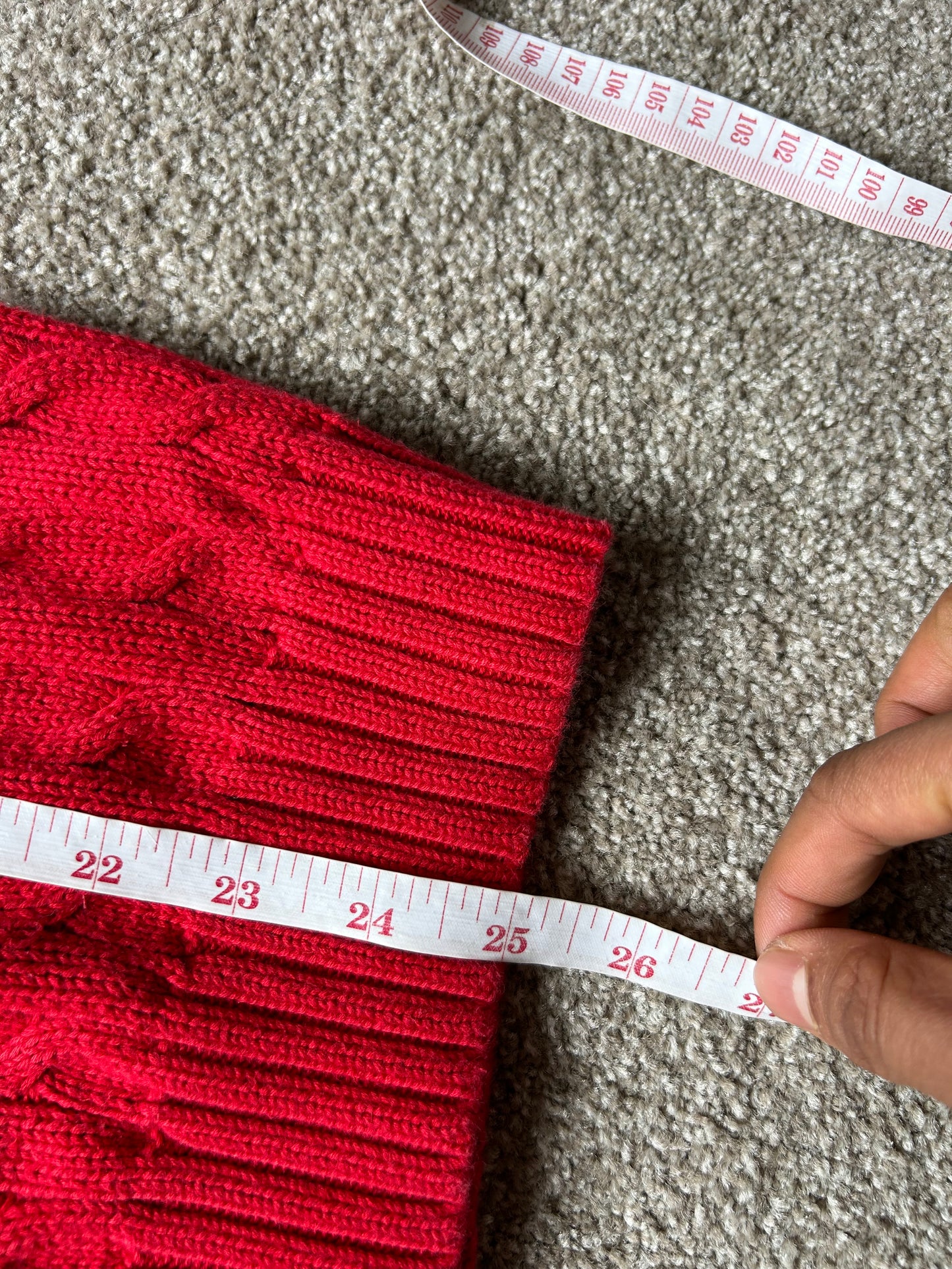 Ralph Laure RL Cross Knit Red Jumper Small