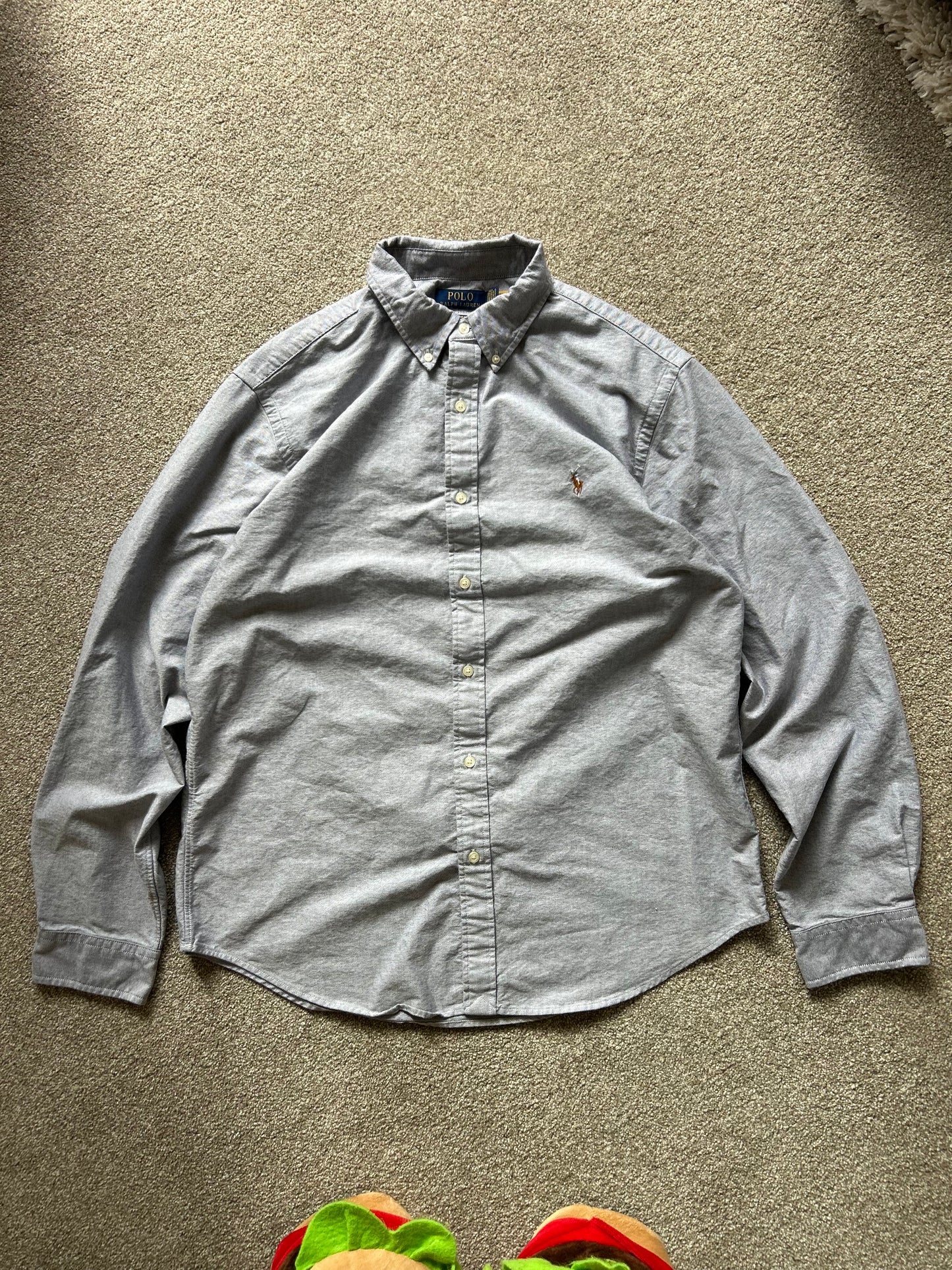 RL Polo Custom Fit LongSleeve Grey XL