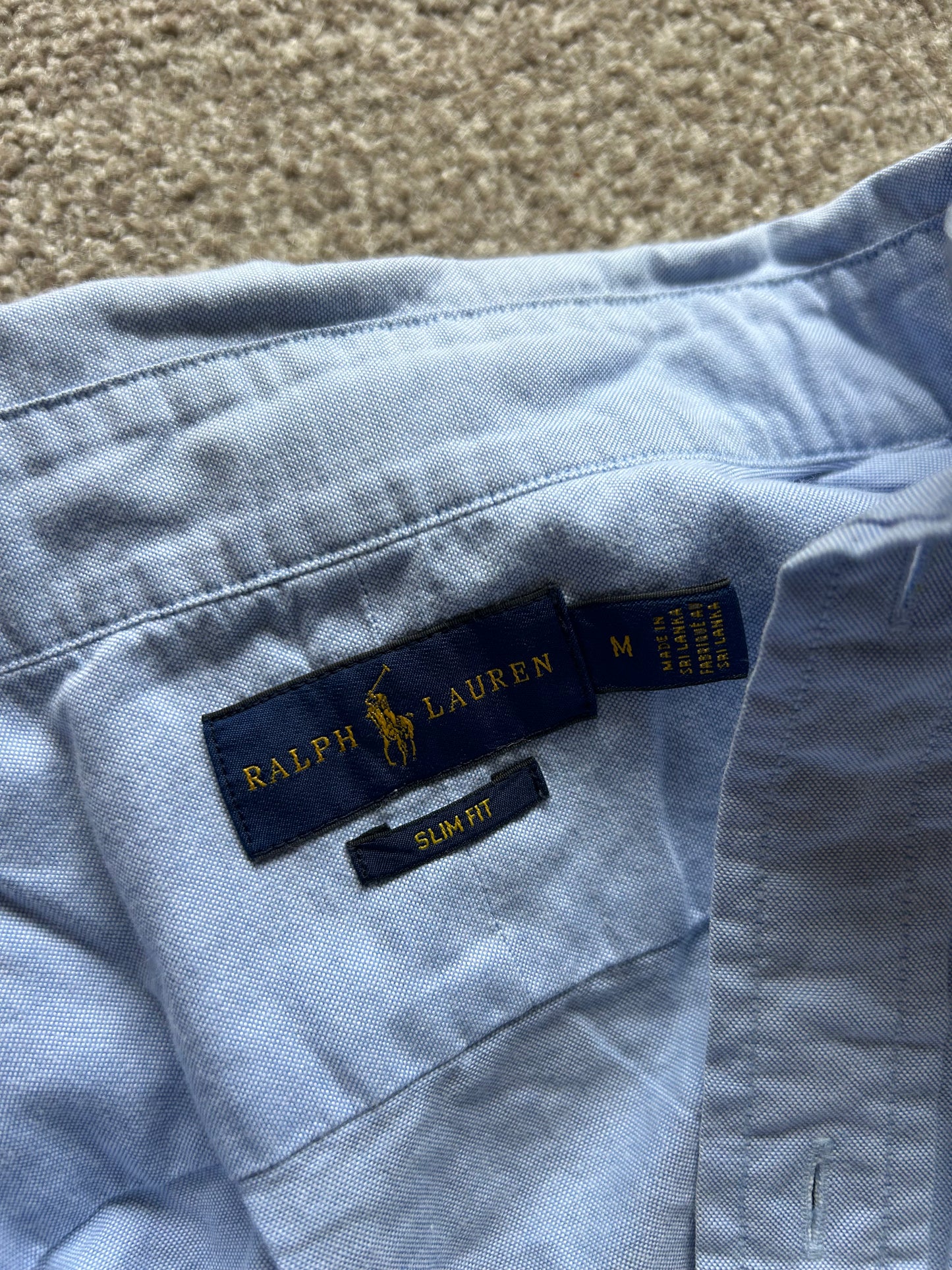RL Polo Ralph Lauren Blue Medium Slimfit Oxford