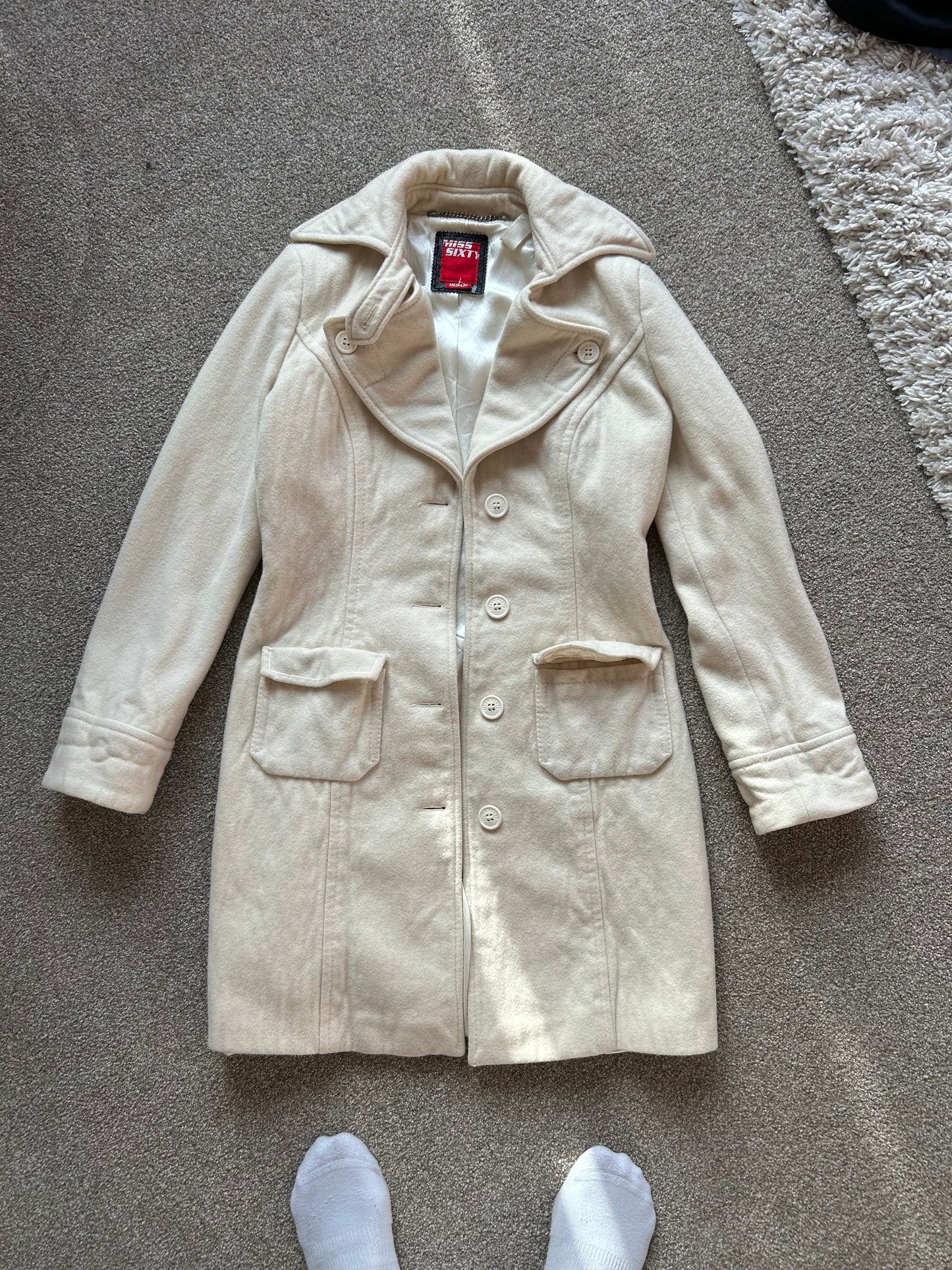 Miss Sixty Wool Trench Coat Medium Y2K