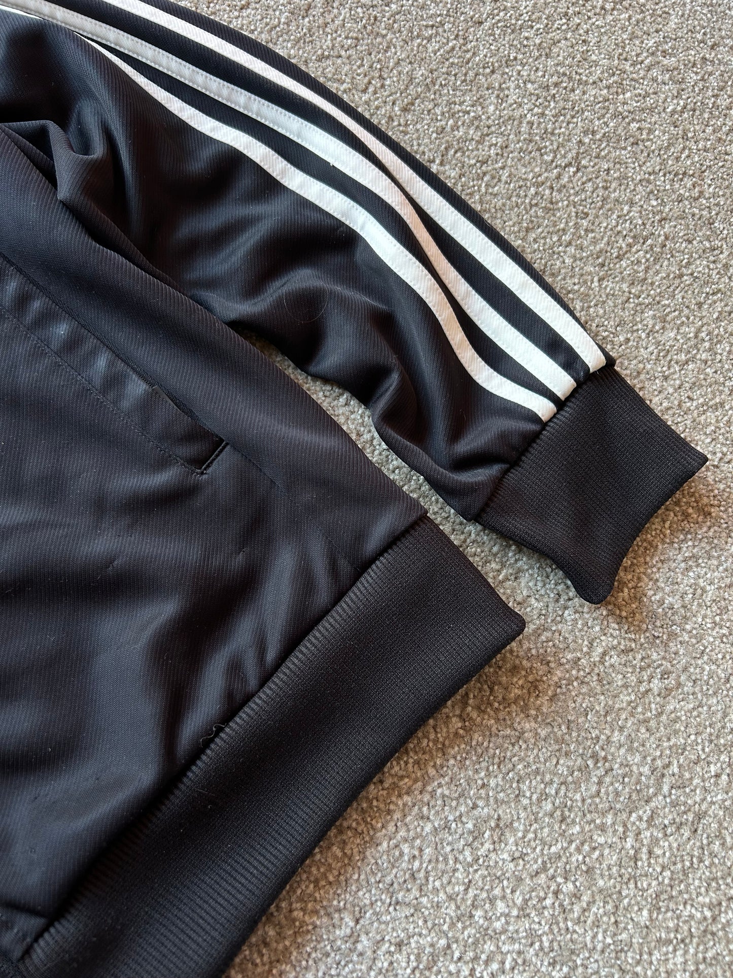 Vintage Adidas Track Jacket Black White Medium