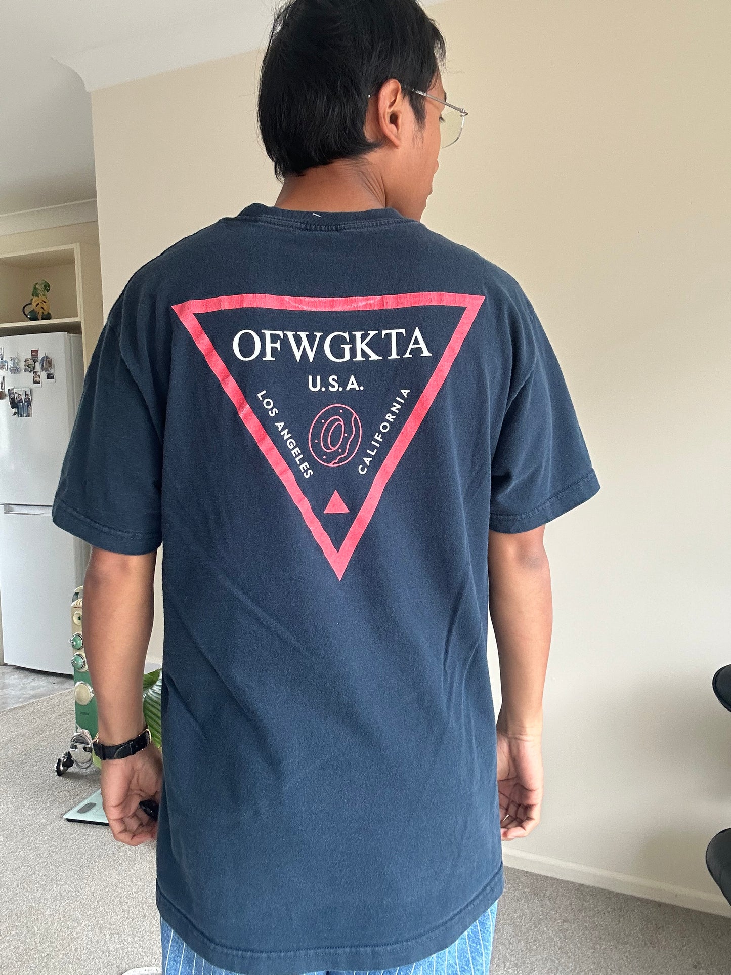 Odd Future (OFWGKTA) "Los Angeles" graphic t-shirt featuring the hip-hop collective's logo Navy Blue Large