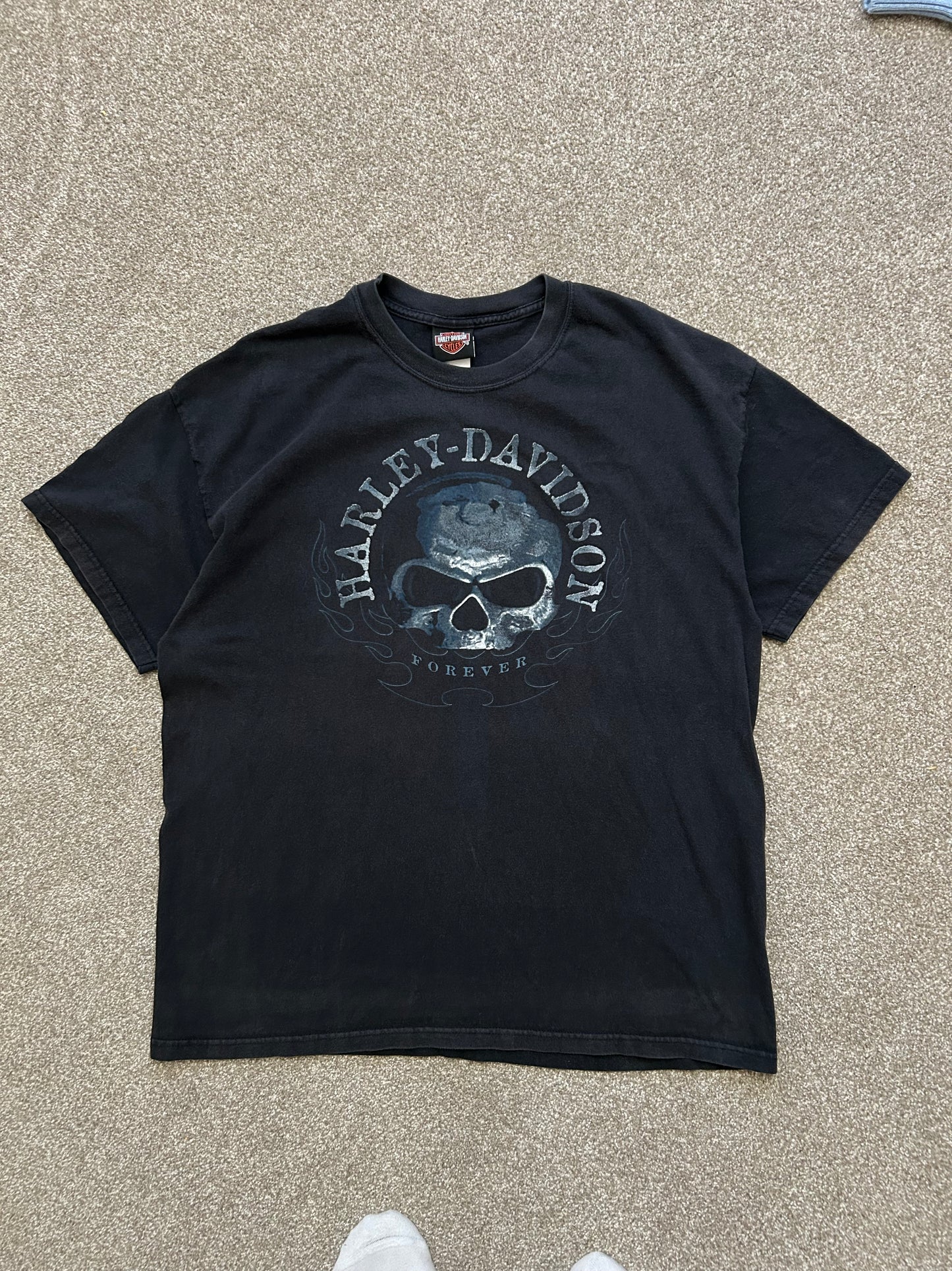 Harley Davidson Forever Skull Black Large New York Tee