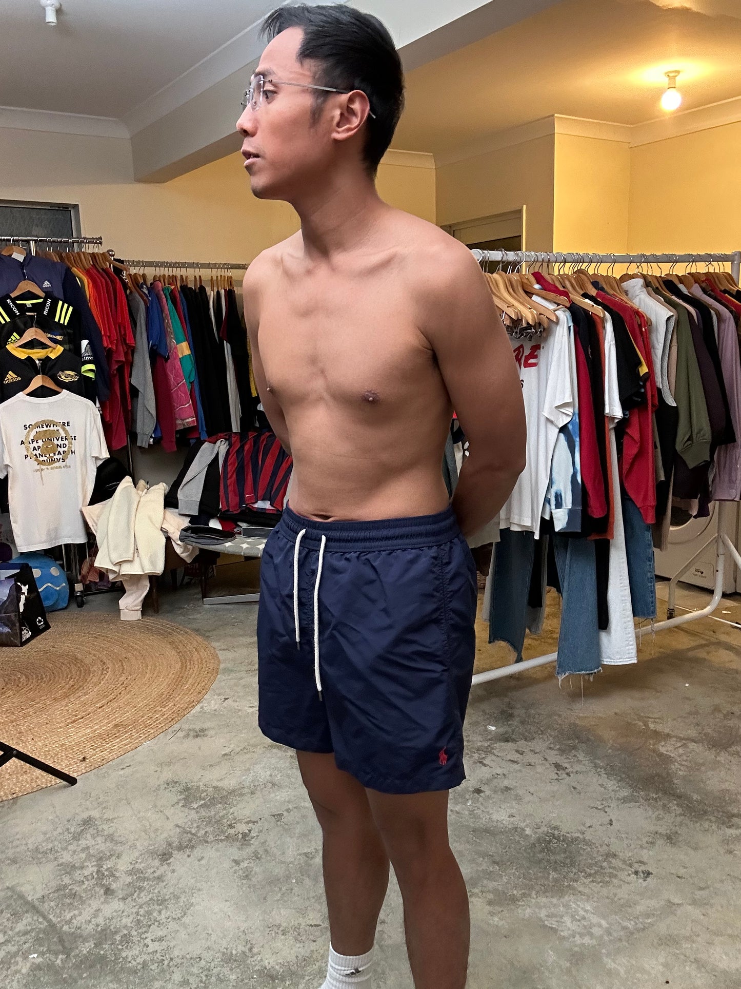 Polo Ralph Lauren Traveler swim shorts in navy blue Medium