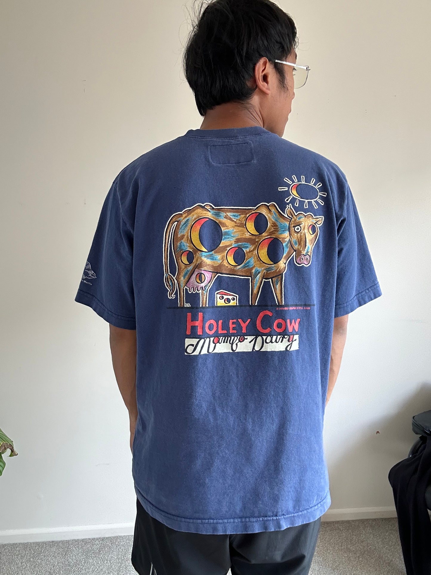 Vintage Mambo Tee Navy Blue Medium Faded Made in AUS