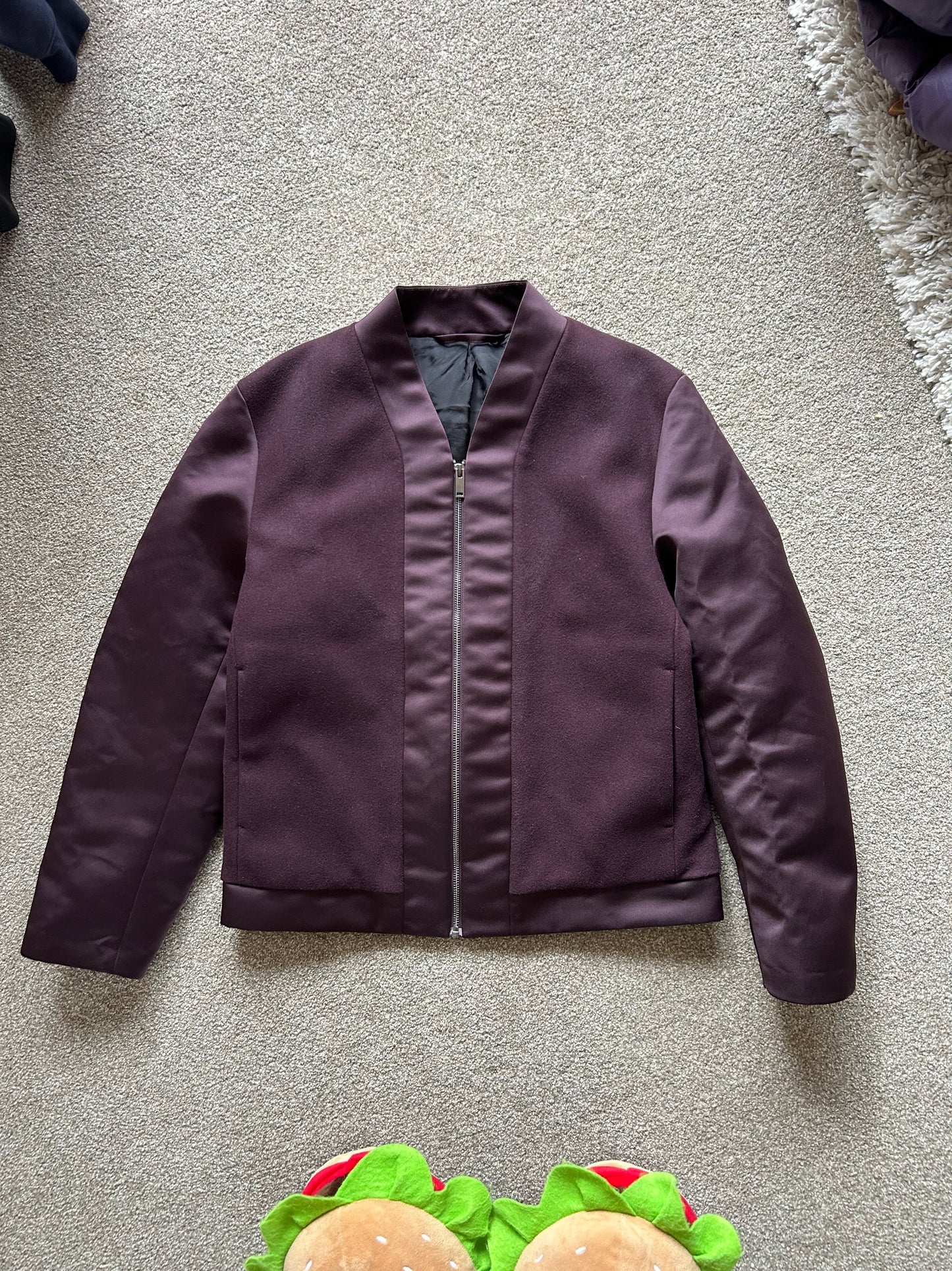 Cos Wool Jacket Coat Purple Medium