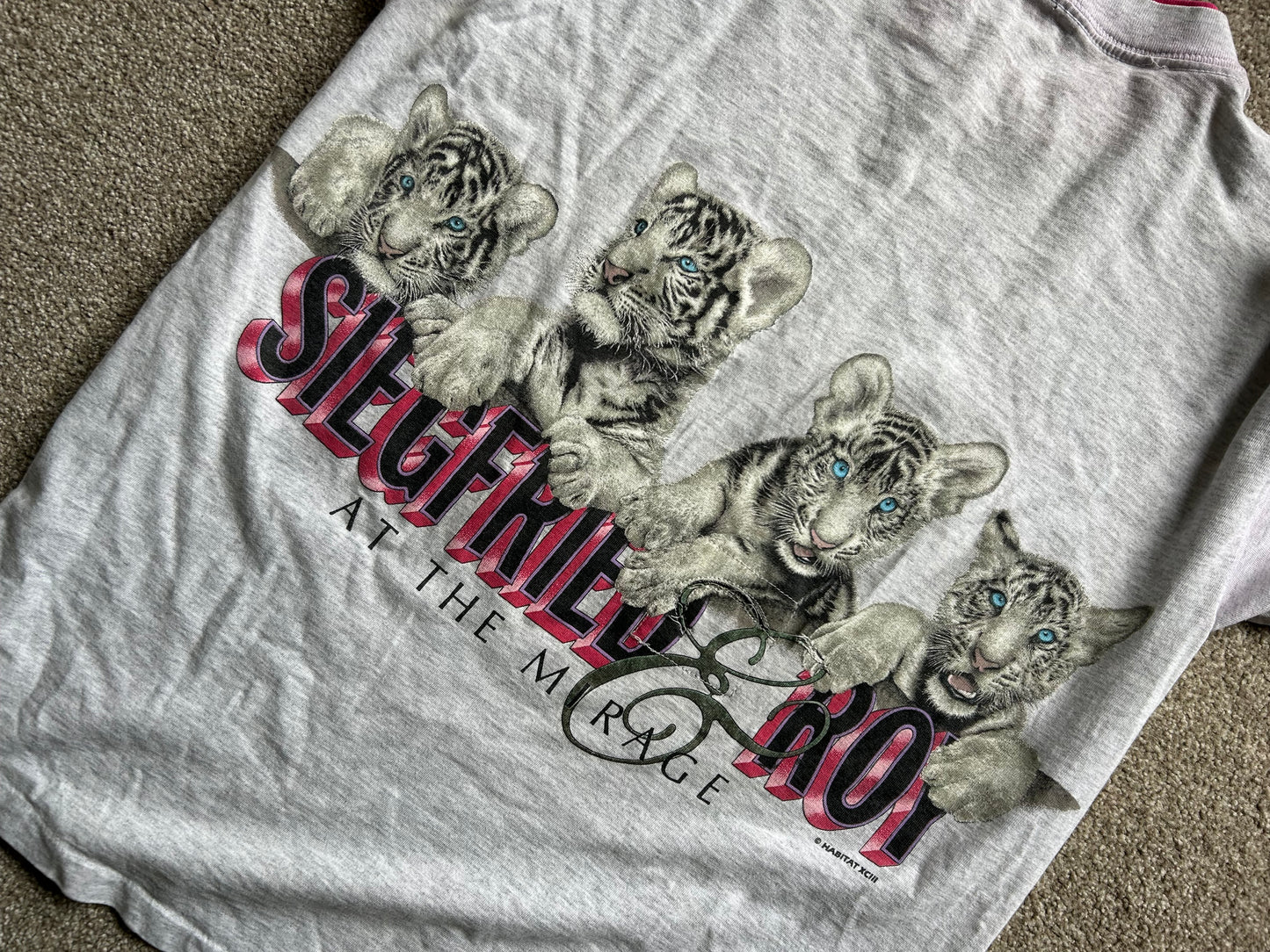 Siegfried and Roy Vintage VTG Grey Layered T Shirt Large 1993
