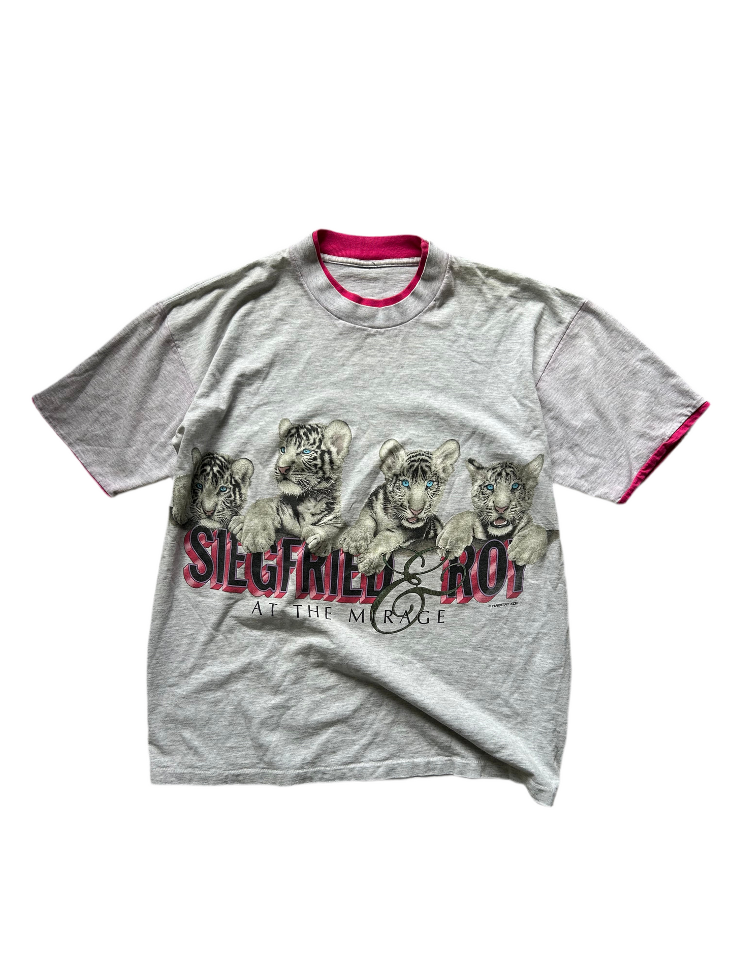 Siegfried and Roy Vintage VTG Grey Layered T Shirt Large 1993