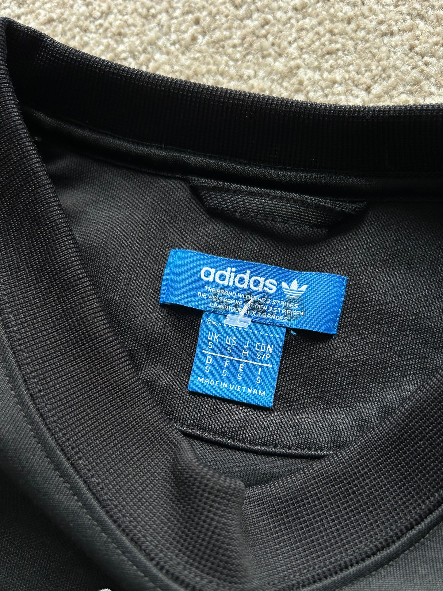 Adidas Trefoil Black and White Taped Crewneck Sweatshirt