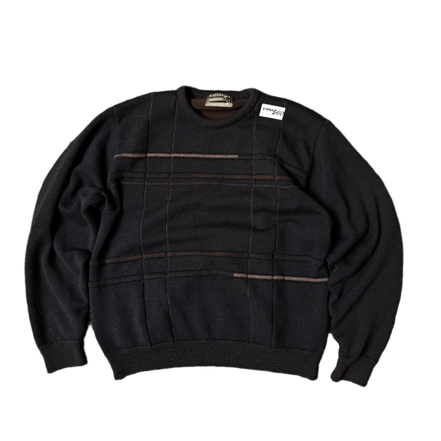 Silverdale Jumper - Black 100% Merino Wool - Medium
