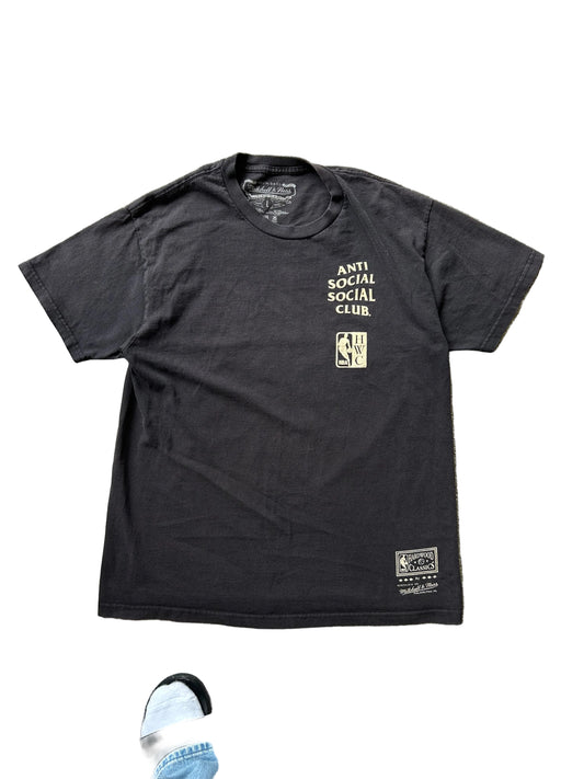 Anti Social Social Club x Mitchell & Ness NBA Logo Collage T-Shirt Faded Black Large