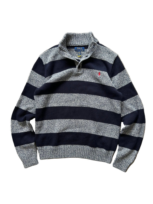 Ralph Lauren RL Stripe Sweater Two Tone Medium Navy Blue