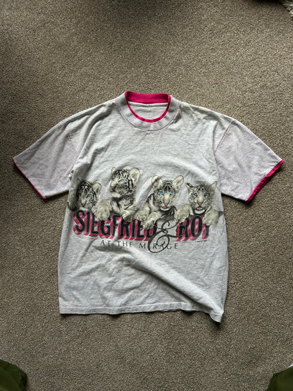Siegfried and Roy Vintage VTG Grey Layered T Shirt Large 1993