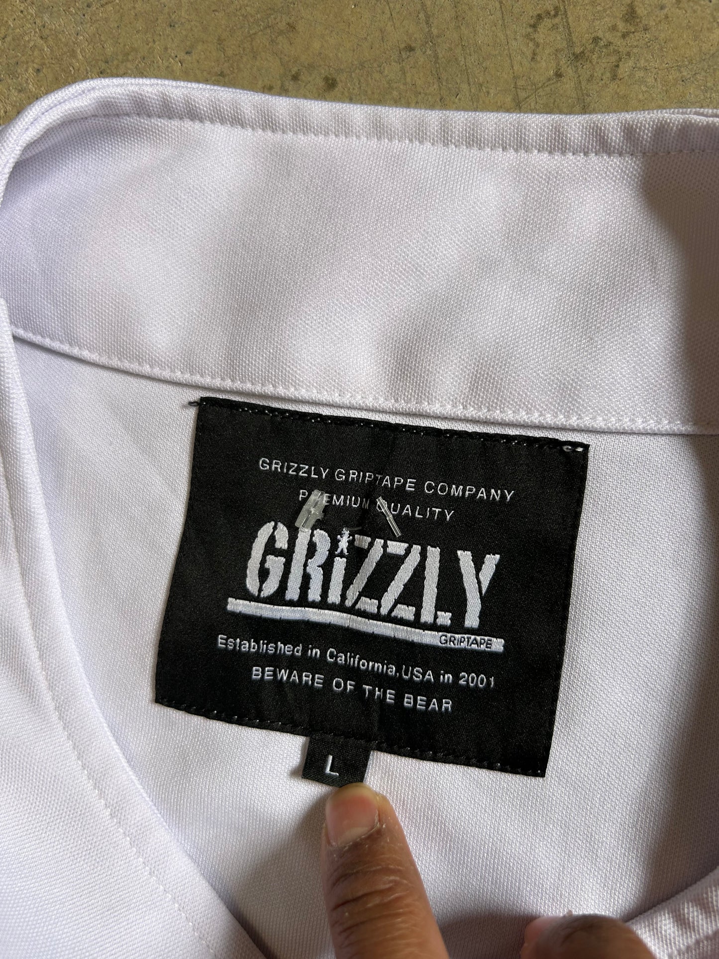 Grizzly Griptape "Grizzly High" baseball jersey White Large